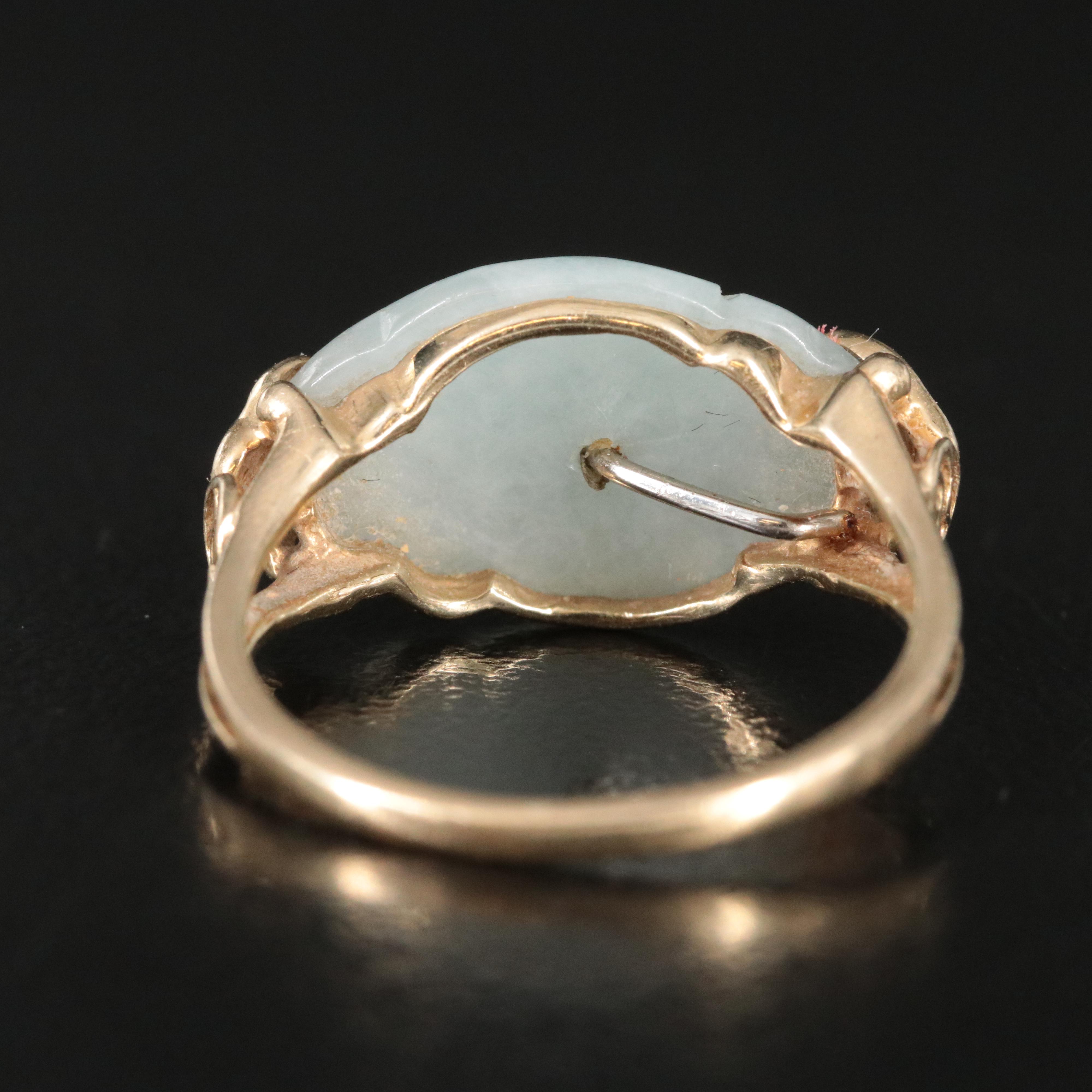14K Jadeite "Good Fortune" Ring