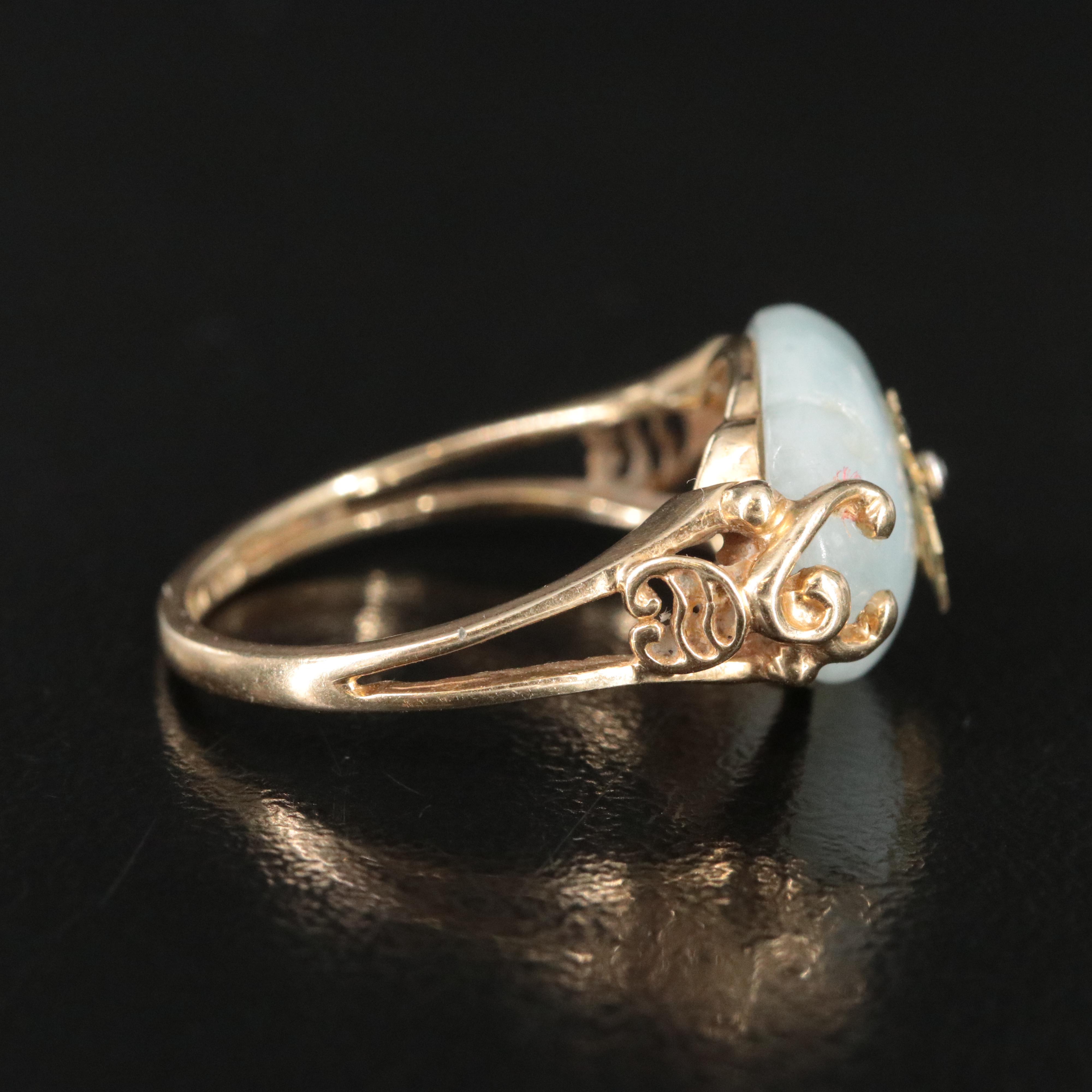 14K Jadeite "Good Fortune" Ring