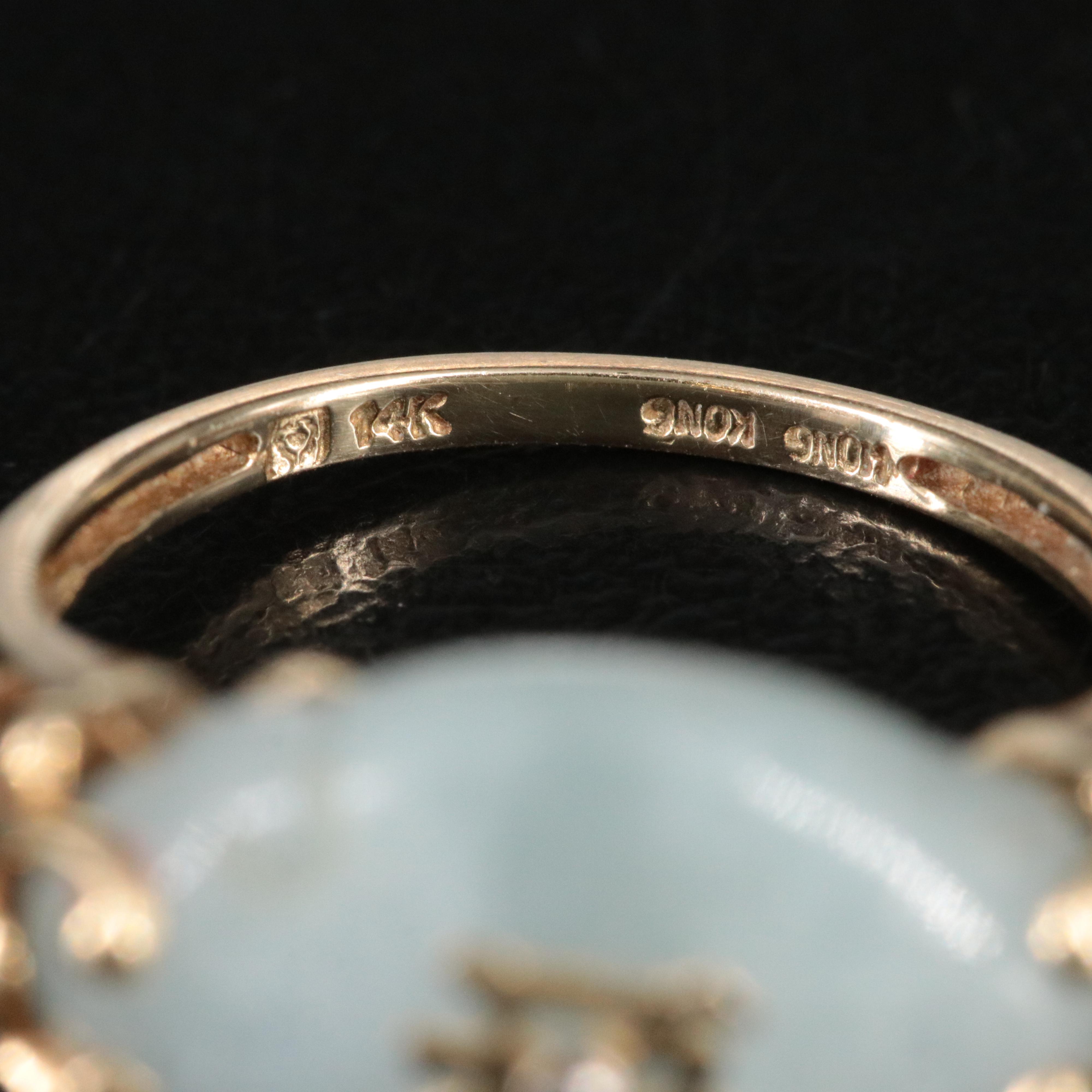 14K Jadeite "Good Fortune" Ring