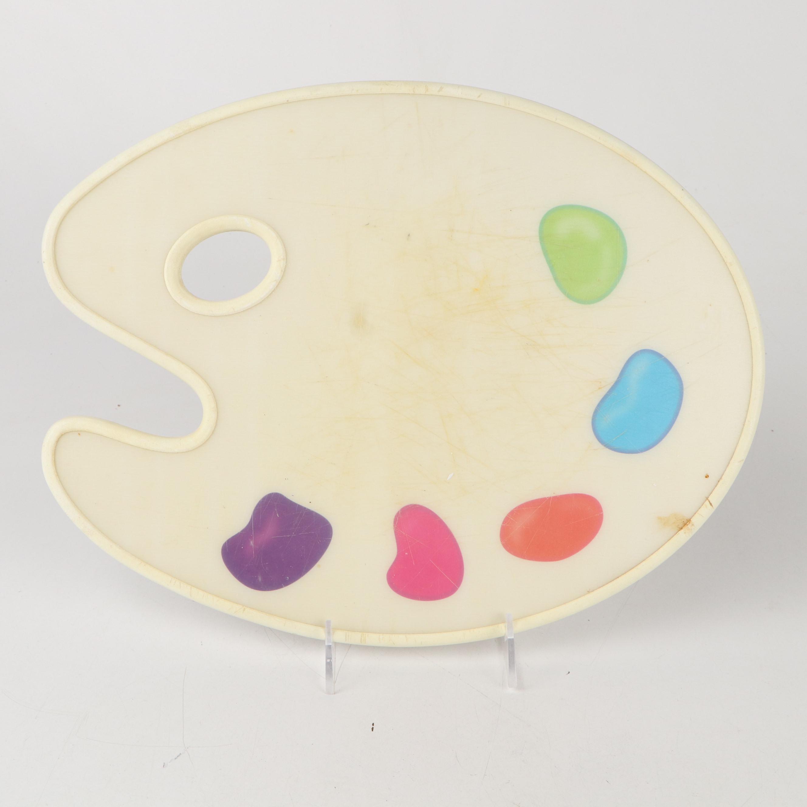 Artist's Palette Shaped Platter with Corn Cob Holders and Other Utensils