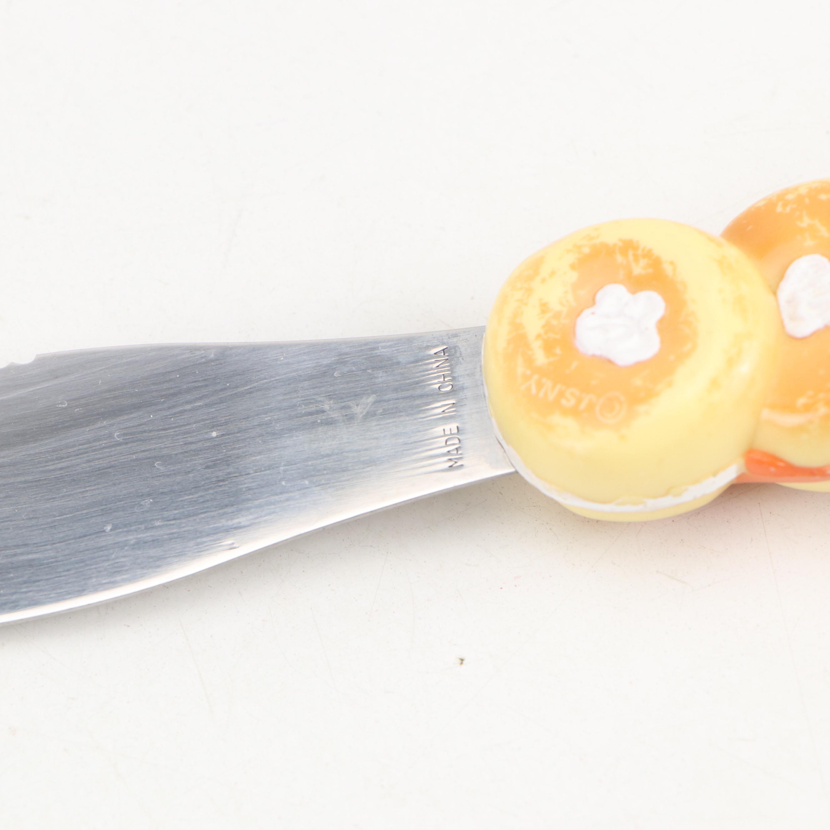 Artist's Palette Shaped Platter with Corn Cob Holders and Other Utensils