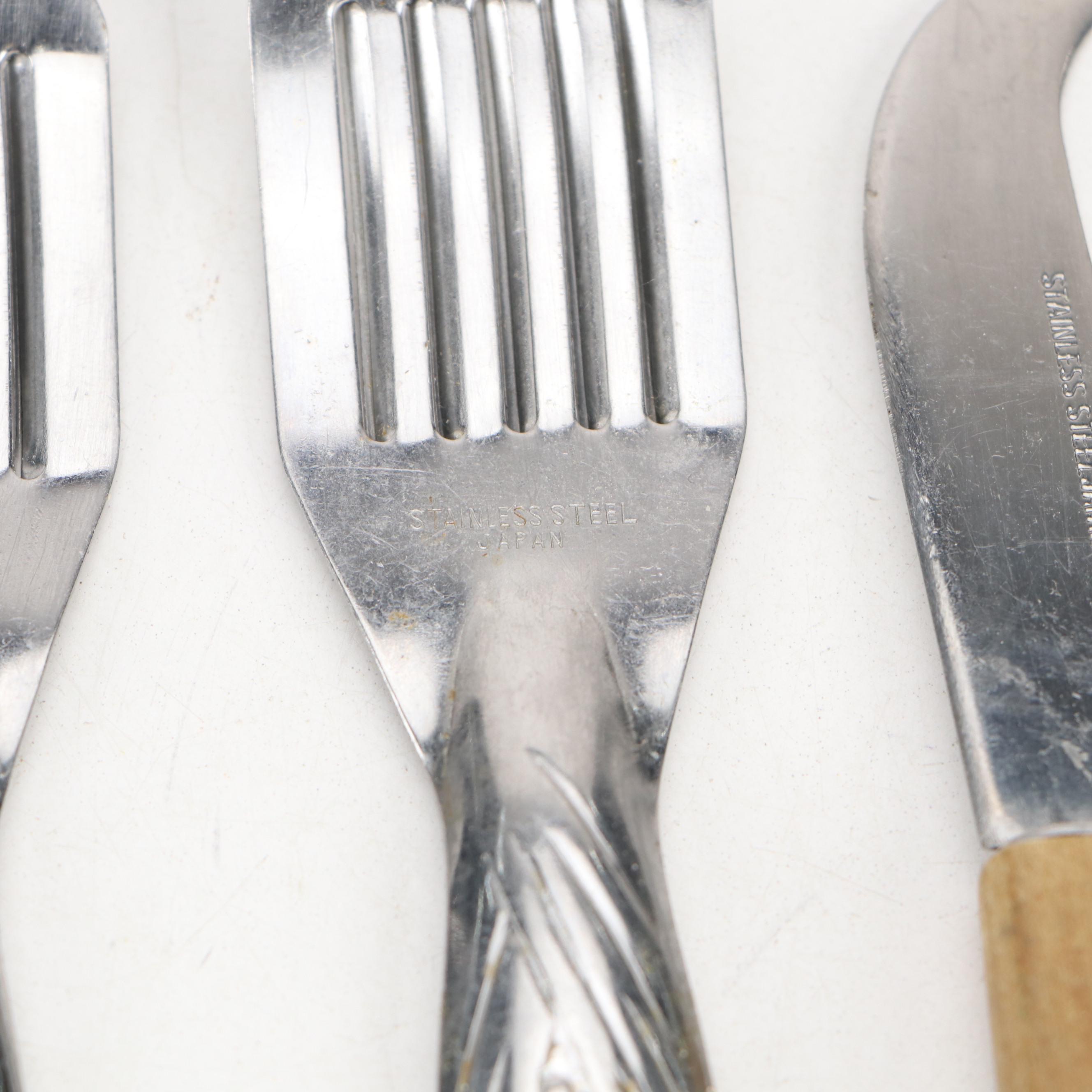 Artist's Palette Shaped Platter with Corn Cob Holders and Other Utensils