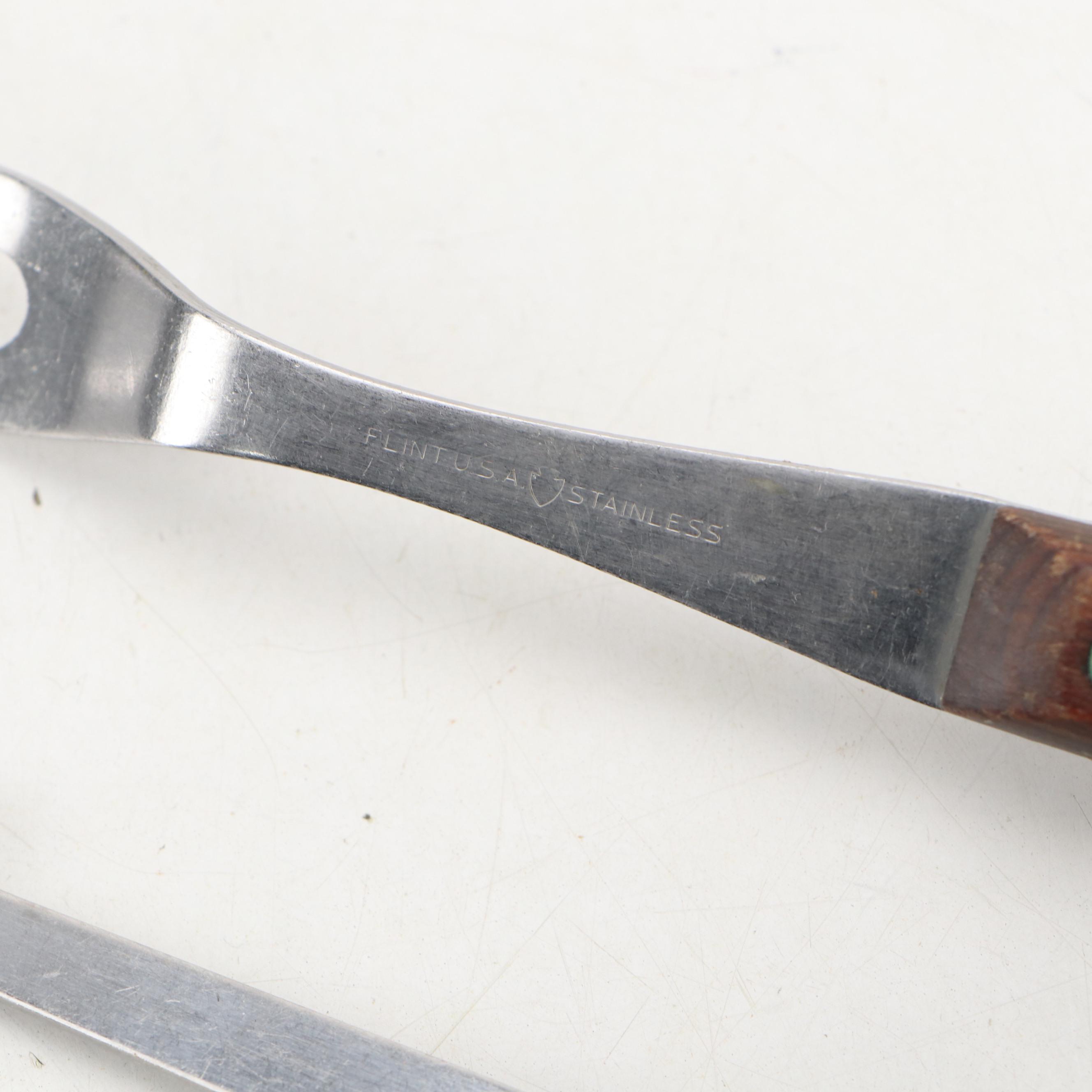Artist's Palette Shaped Platter with Corn Cob Holders and Other Utensils