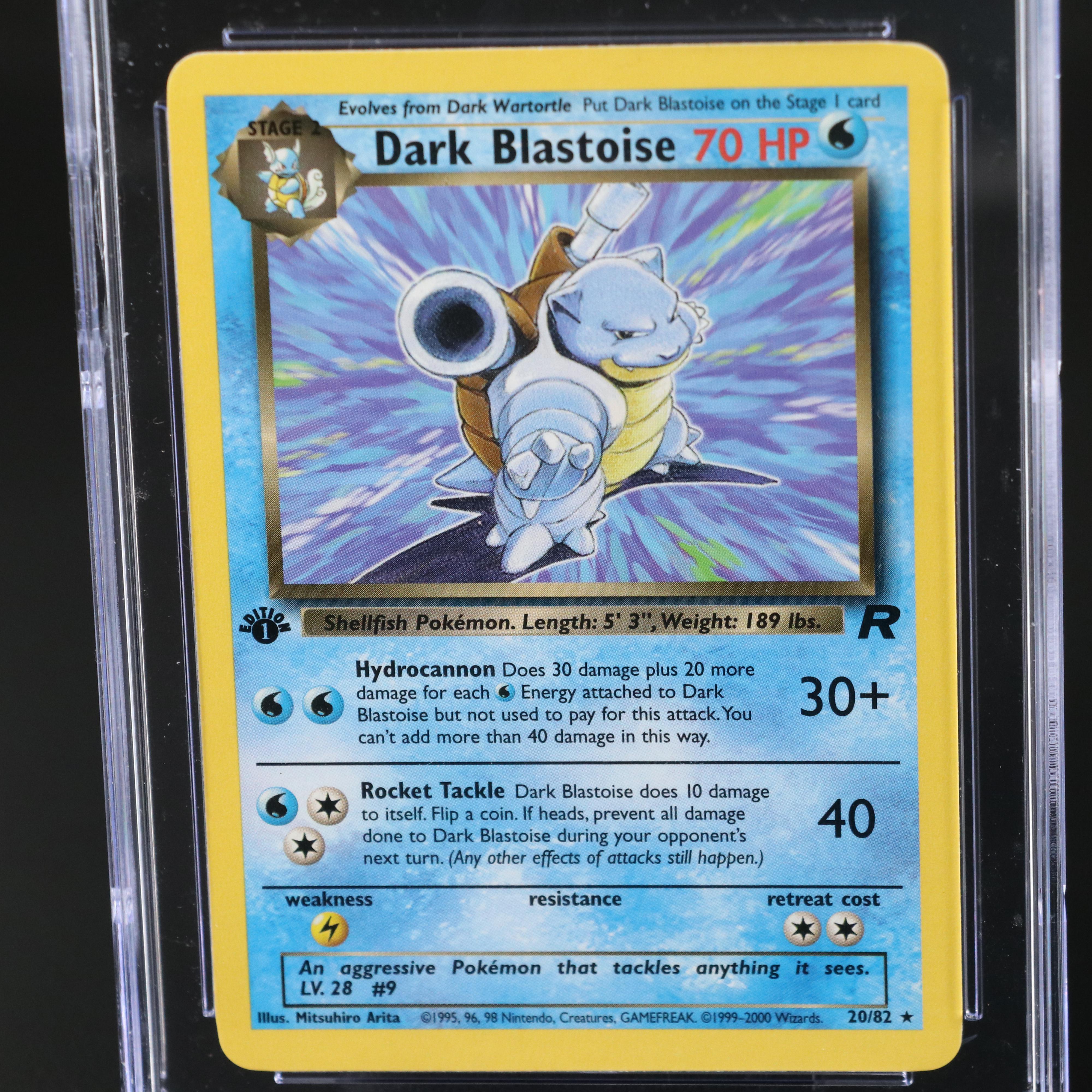 Team Rocket Dark Blastoise 1st Edition Pokémon Card Graded CGC 9