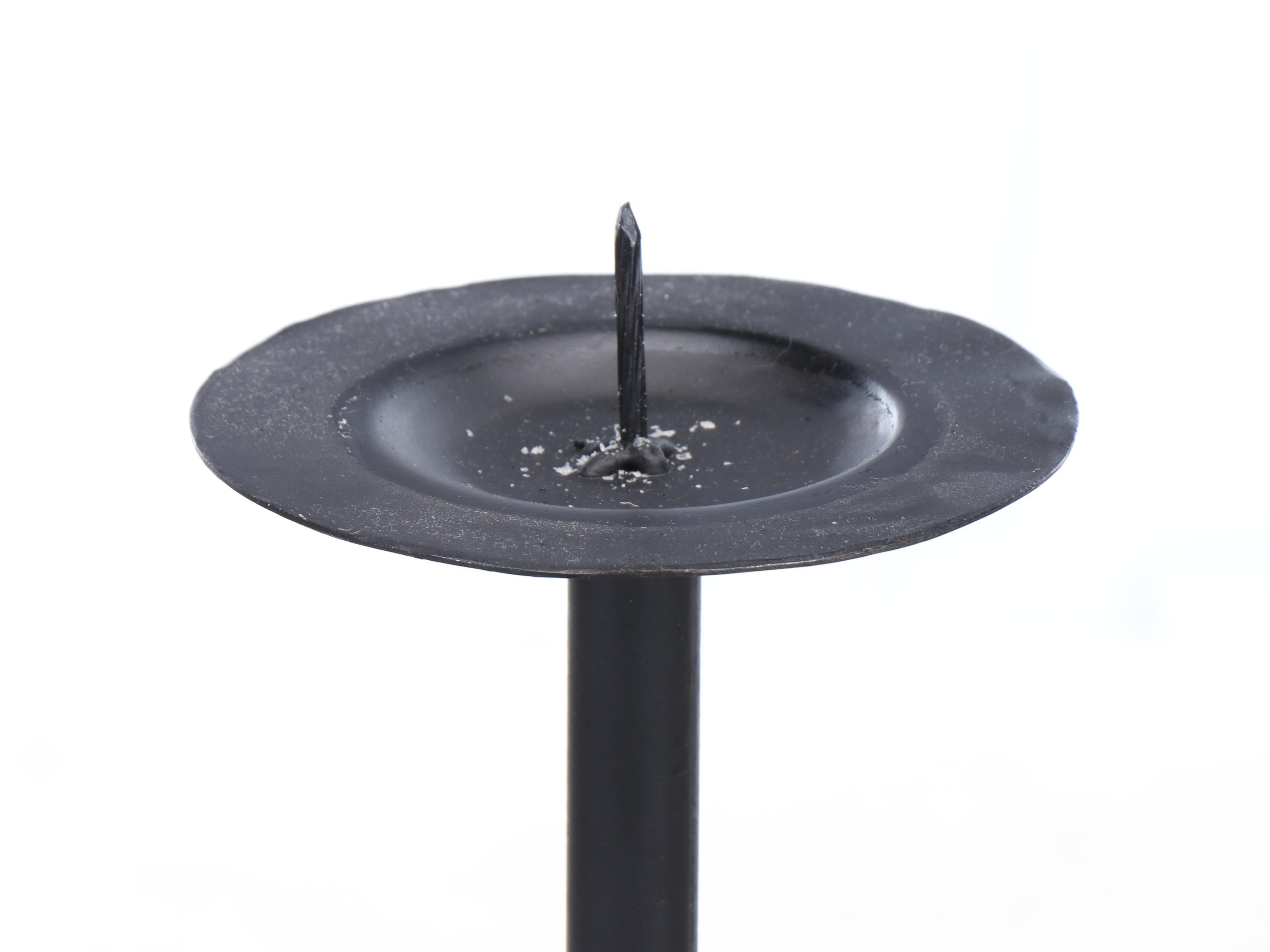 Three Cast Iron Floor Standing Candle Prickets