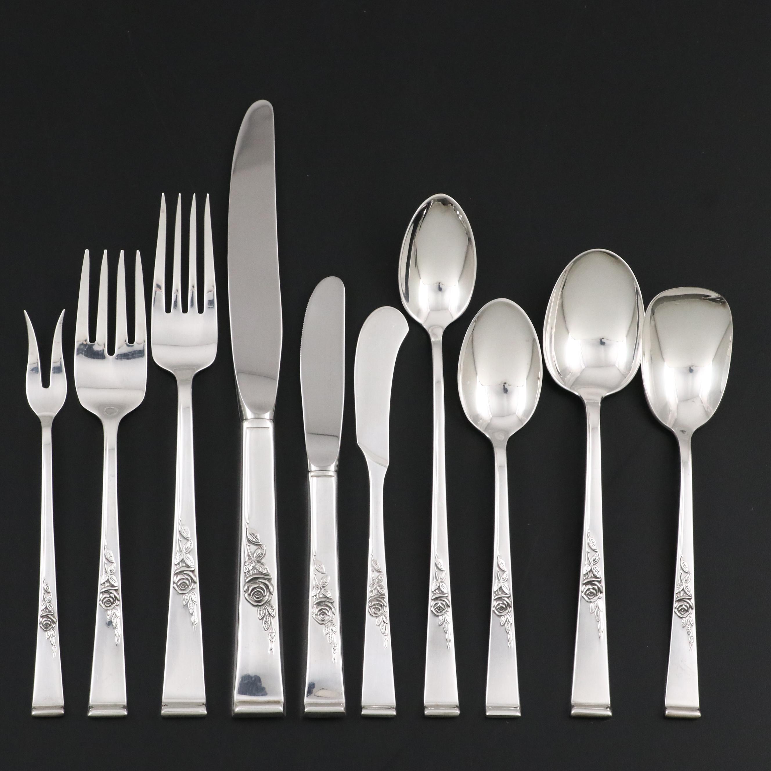 Reed & Barton "Classic Rose" Sterling Silver Flatware and Servers