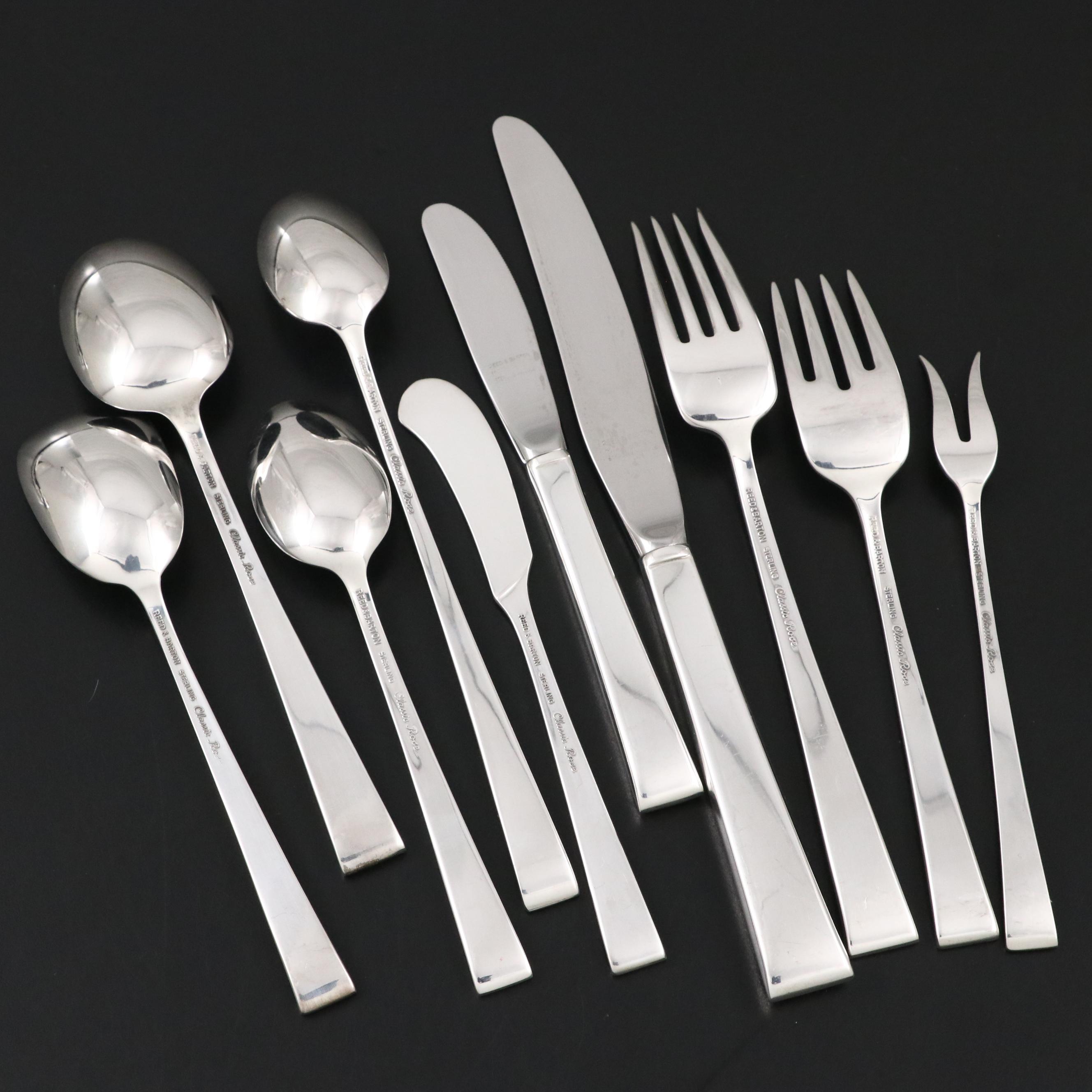 Reed & Barton "Classic Rose" Sterling Silver Flatware and Servers