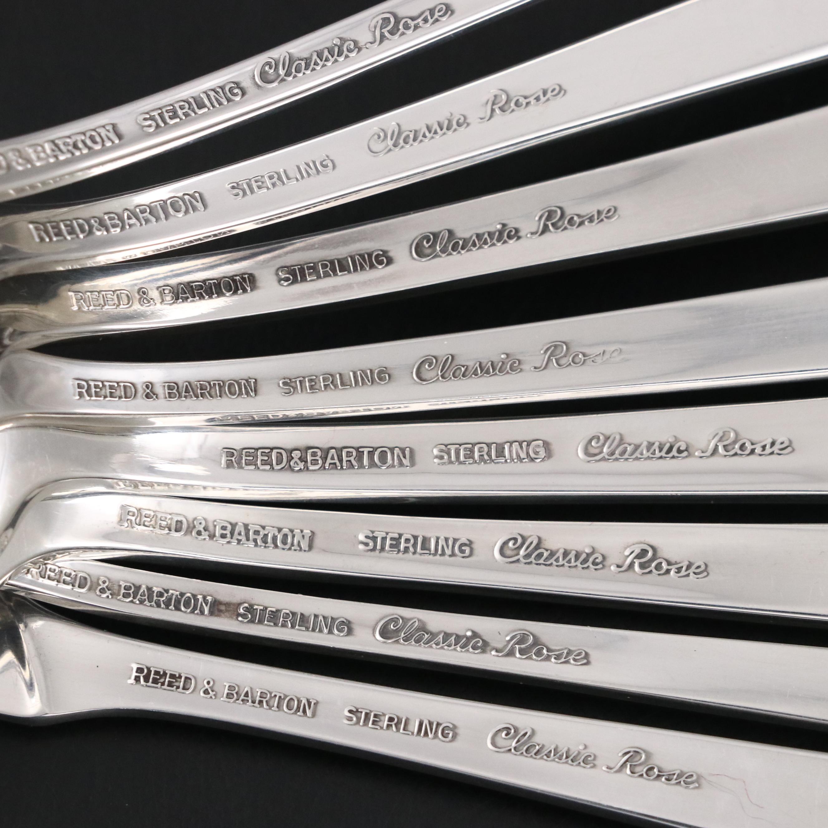 Reed & Barton "Classic Rose" Sterling Silver Flatware and Servers