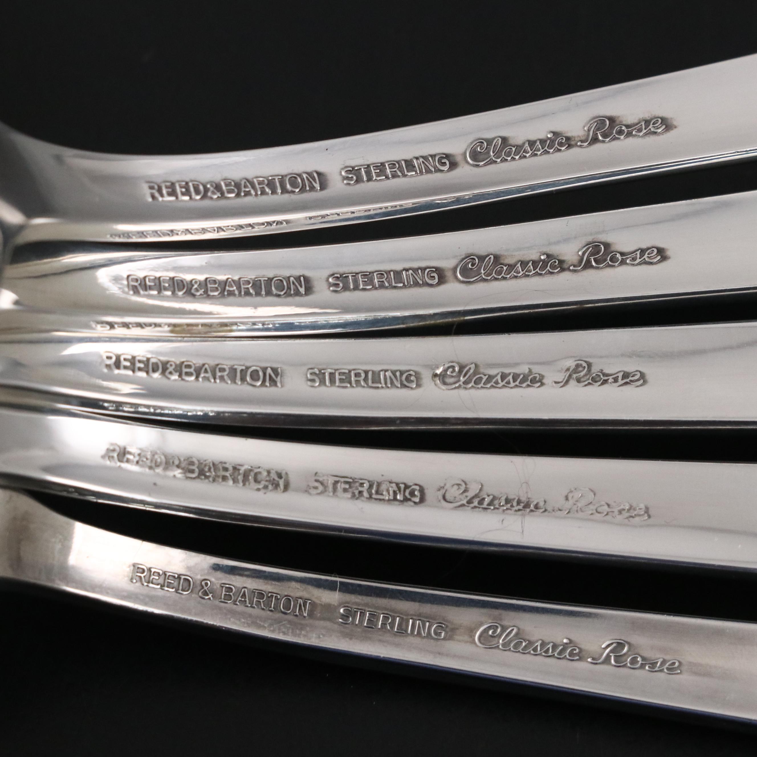Reed & Barton "Classic Rose" Sterling Silver Flatware and Servers