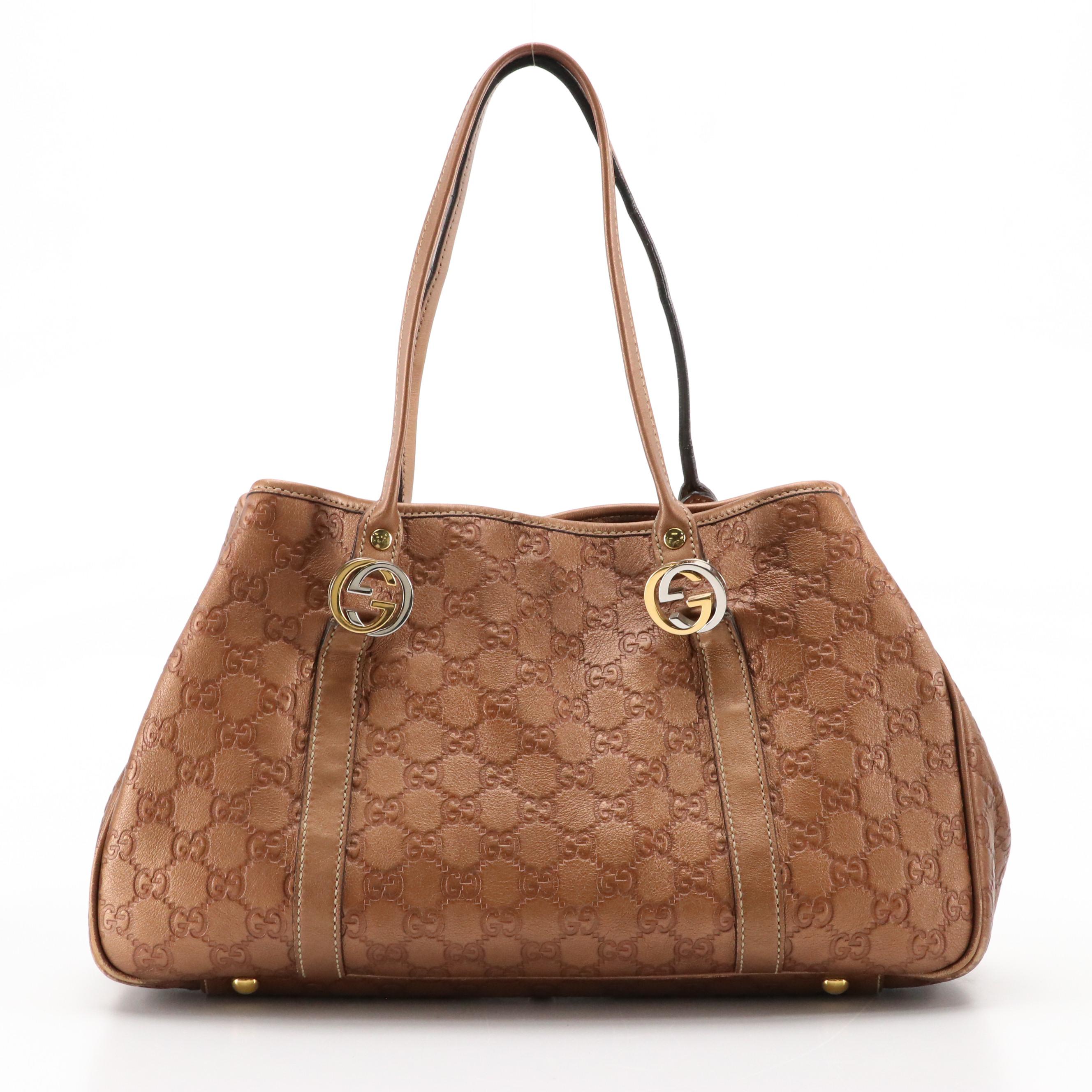 Gucci Guccissima Leather Twins Tote Shoulder Bag