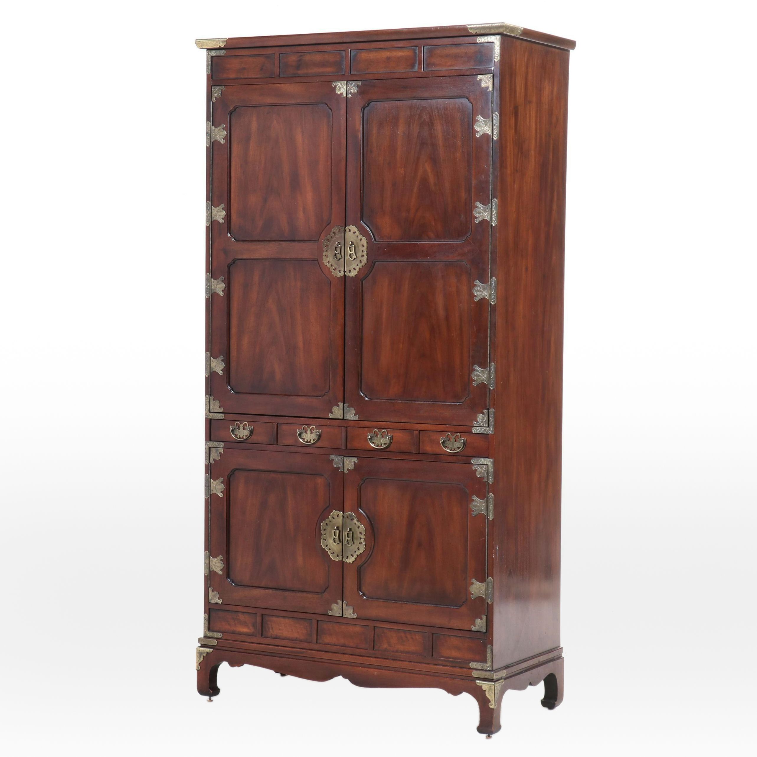 Hendredon Chinese Style Mahogany Bar Cabinet, Late 20th Century