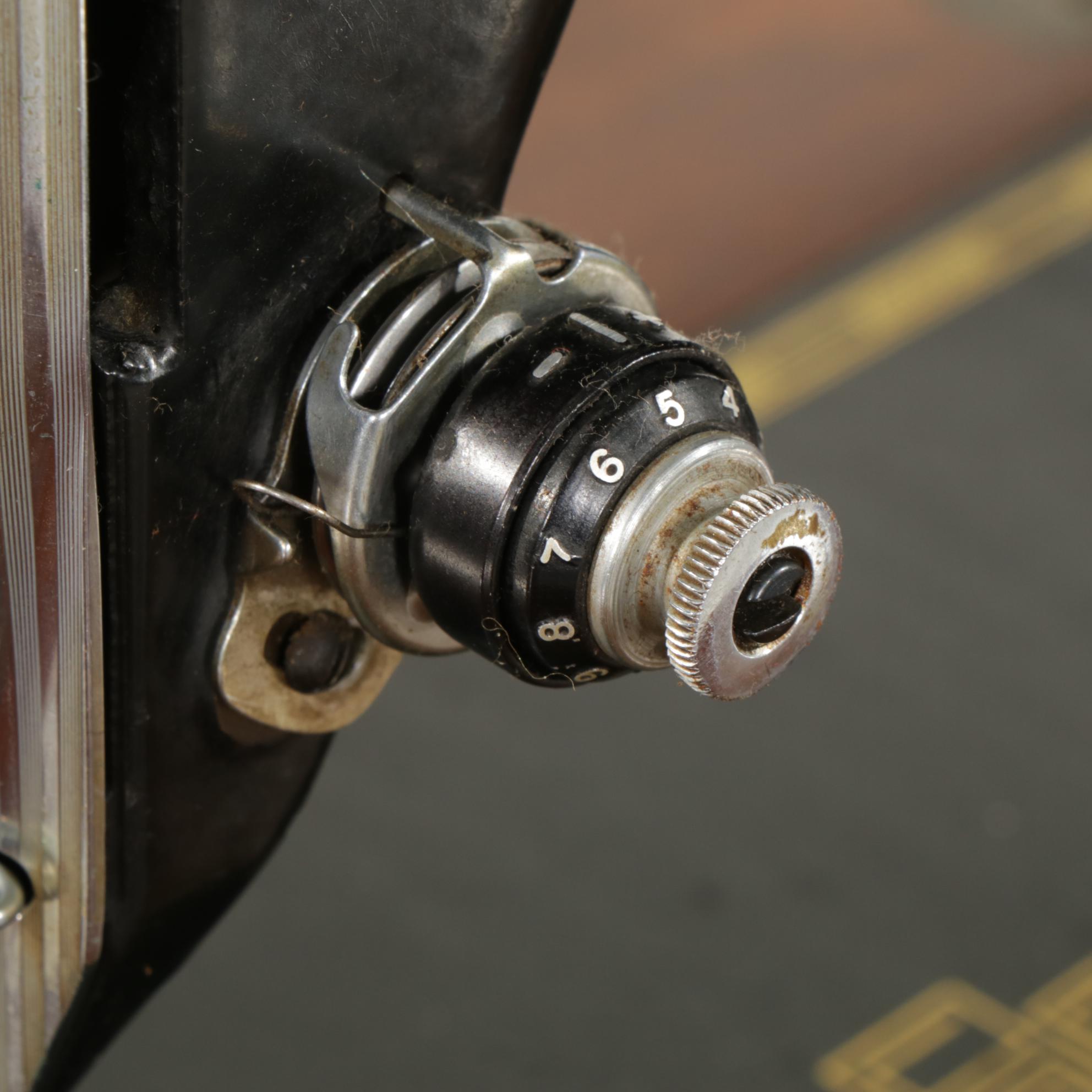 Singer Model 201 Sewing Machine in Art Deco Work Table