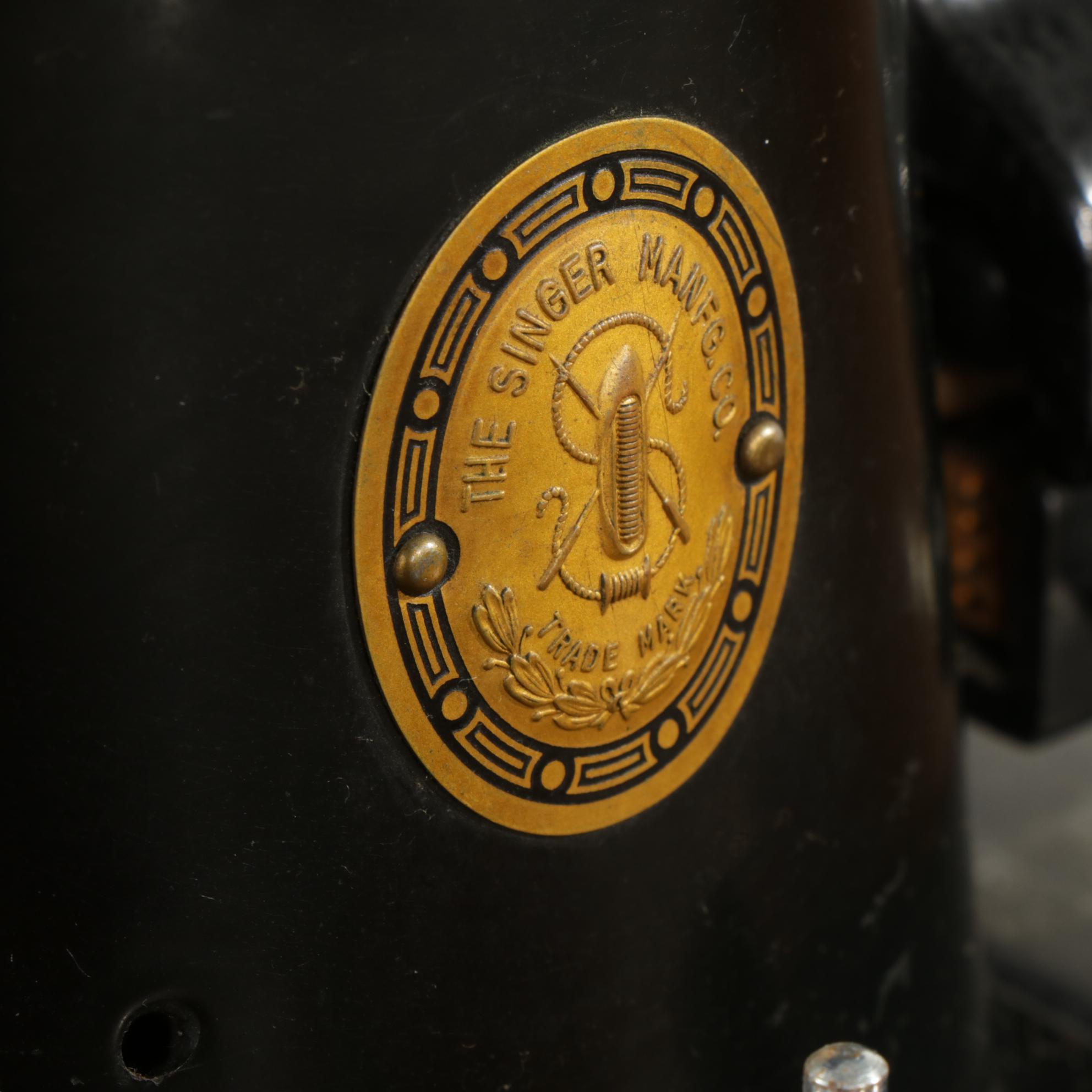 Singer Model 201 Sewing Machine in Art Deco Work Table