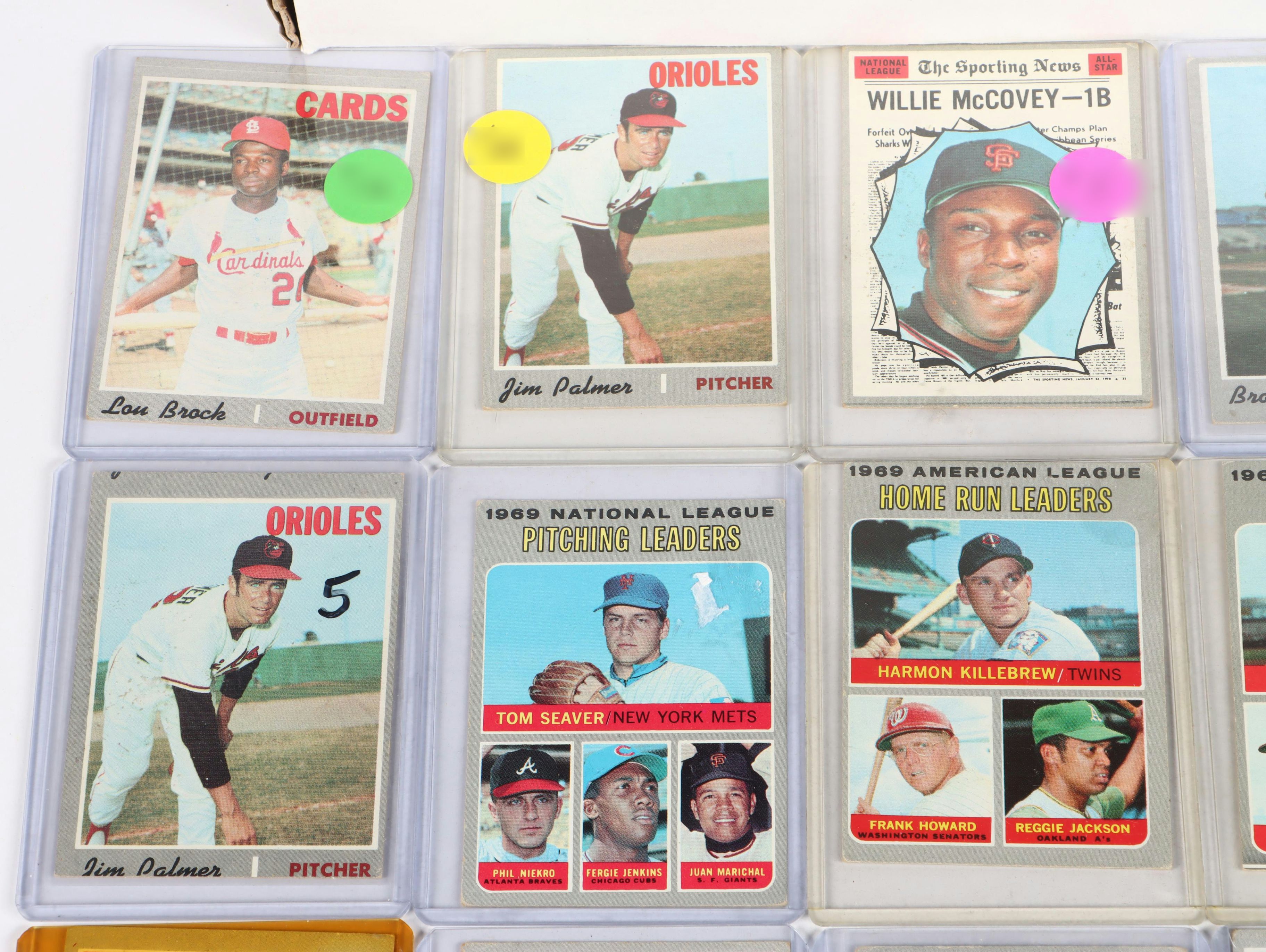 1970 Topps Baseball Cards Featuring Hank Aaron, Reggie Jackson, and More