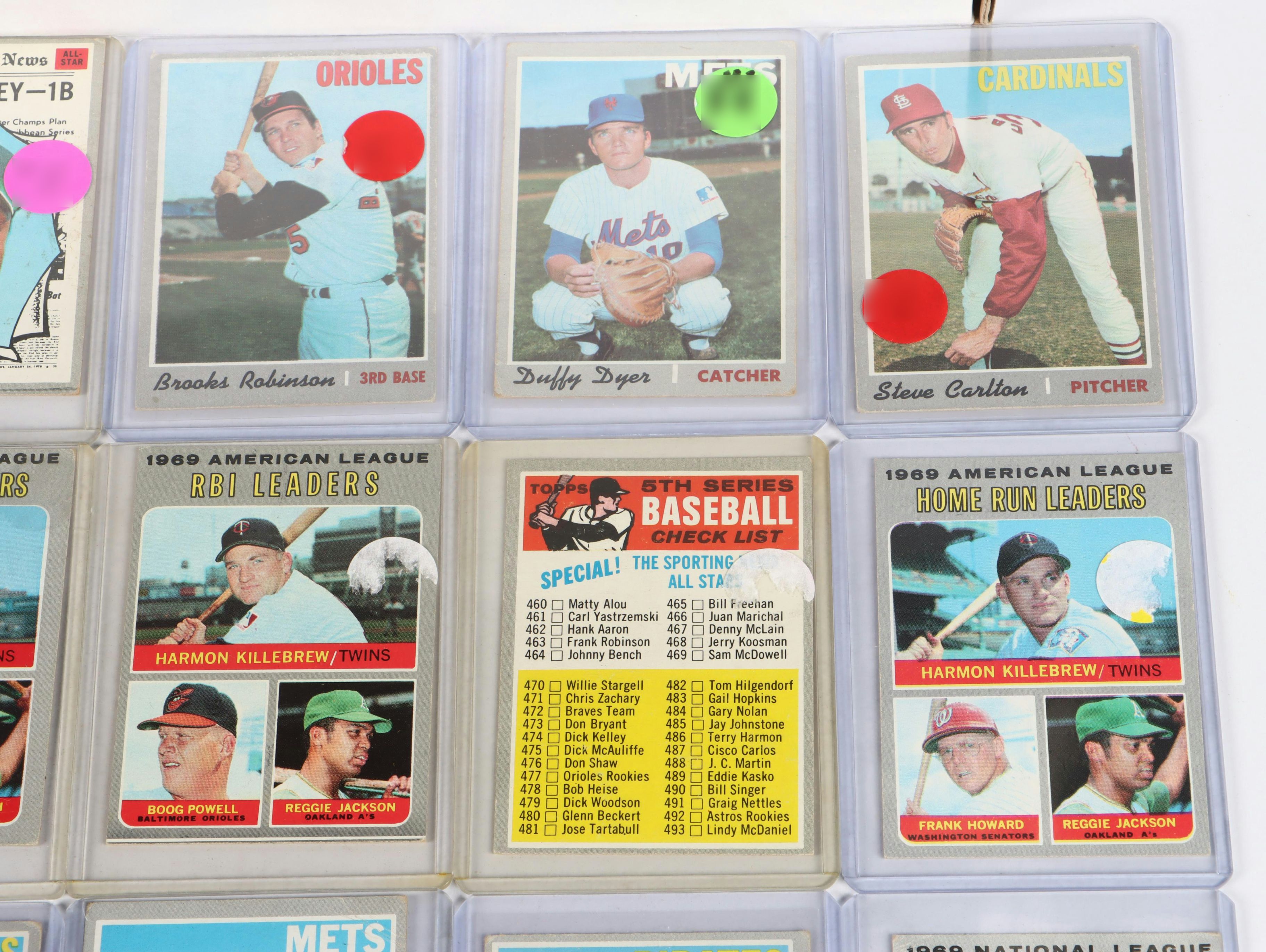 1970 Topps Baseball Cards Featuring Hank Aaron, Reggie Jackson, and More