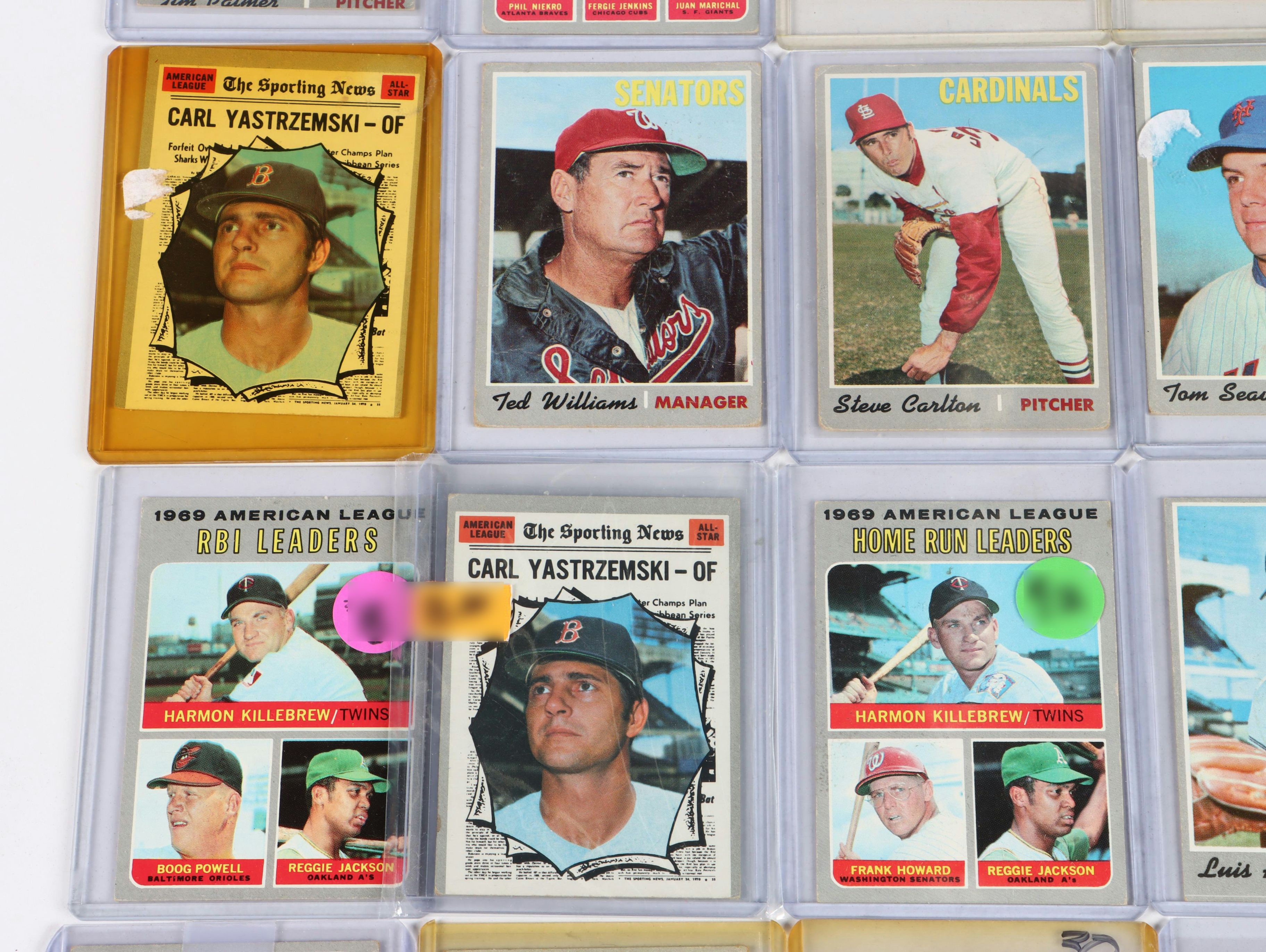 1970 Topps Baseball Cards Featuring Hank Aaron, Reggie Jackson, and More