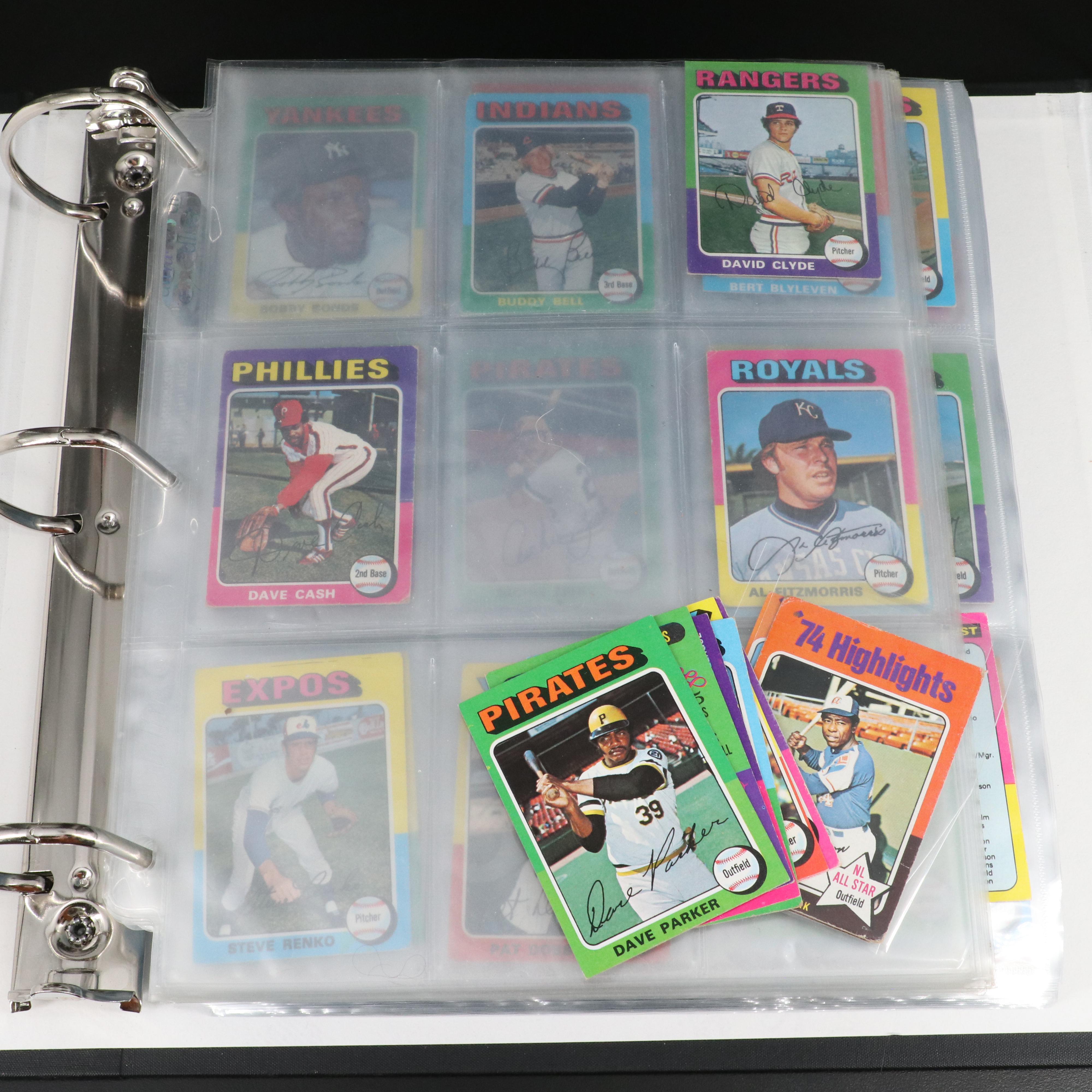 1975 Topps Mini Baseball Cards Featuring Hank Aaron, Nolan Ryan, and More