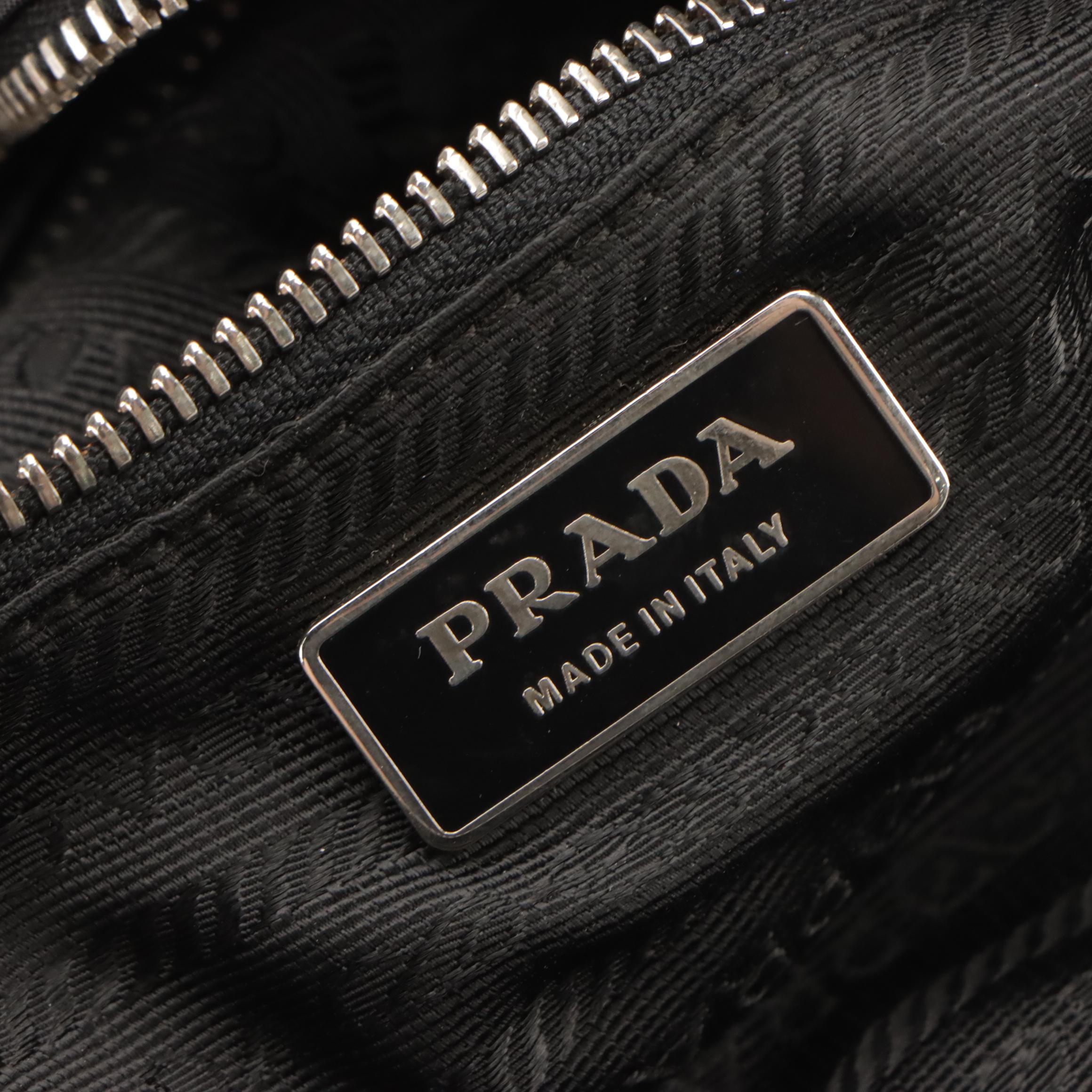 Prada Black Tessuto Nylon and Leather Two-Way Bag