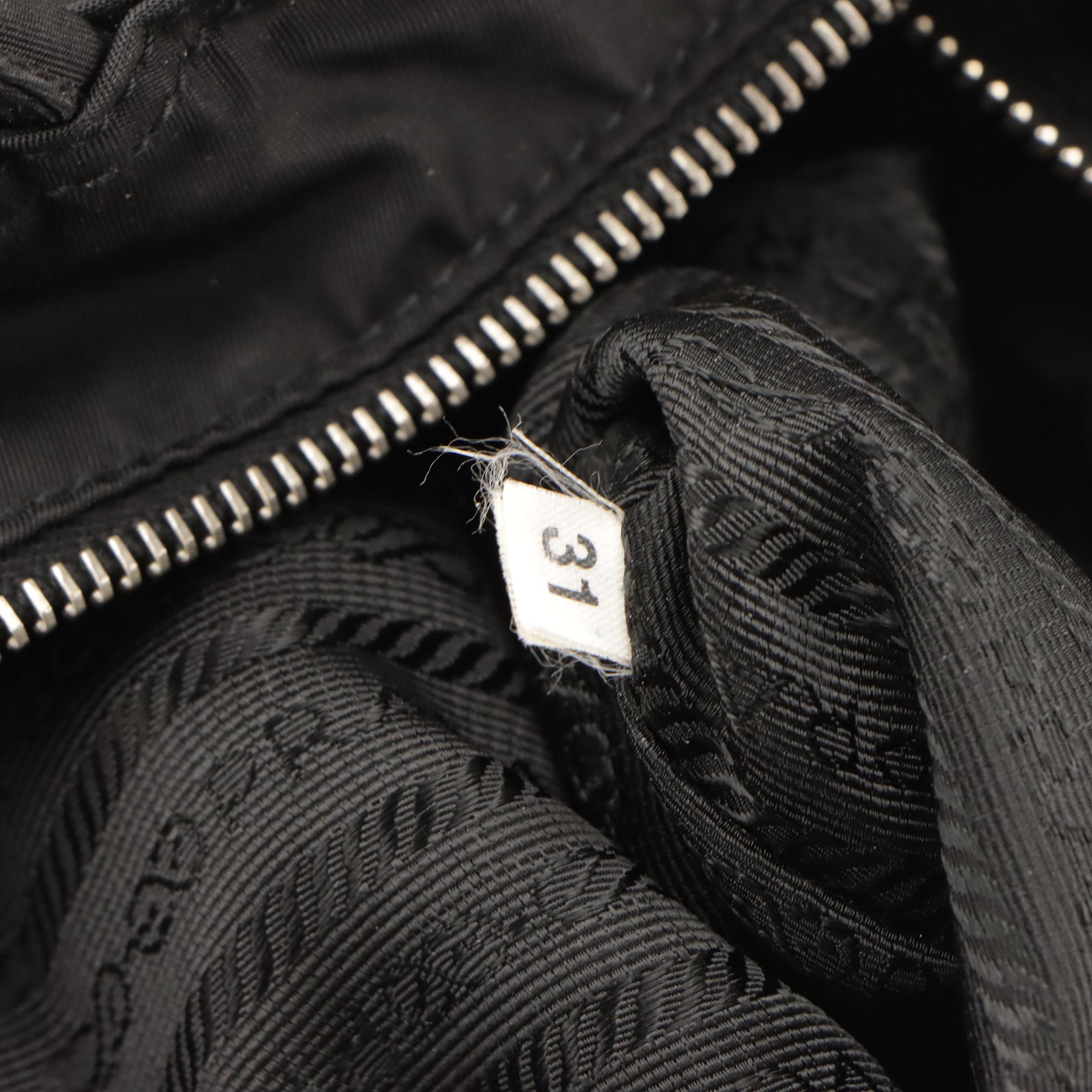 Prada Black Tessuto Nylon and Leather Two-Way Bag