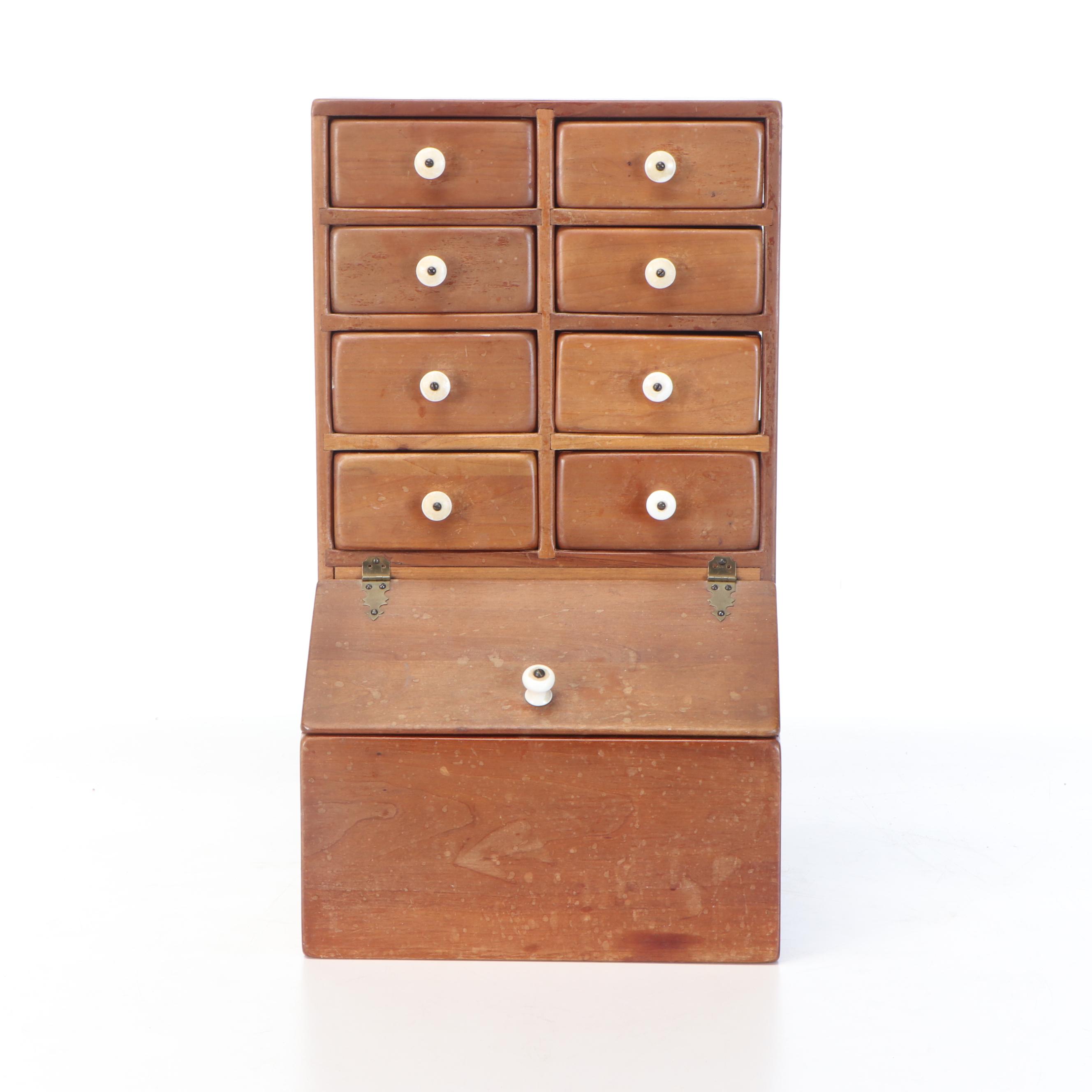 Small Apothecary Wooden Chest with Drawers