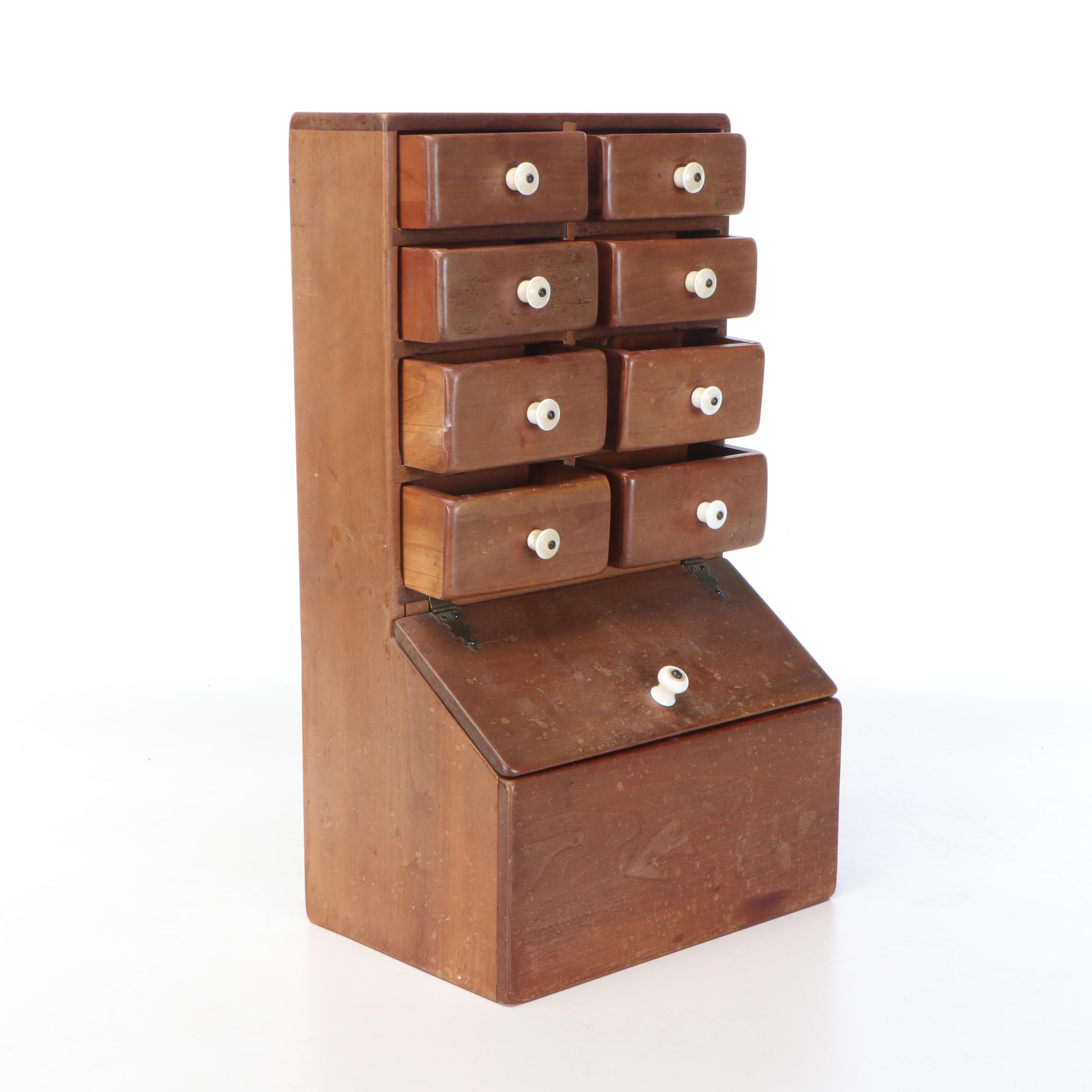 Small Apothecary Wooden Chest with Drawers
