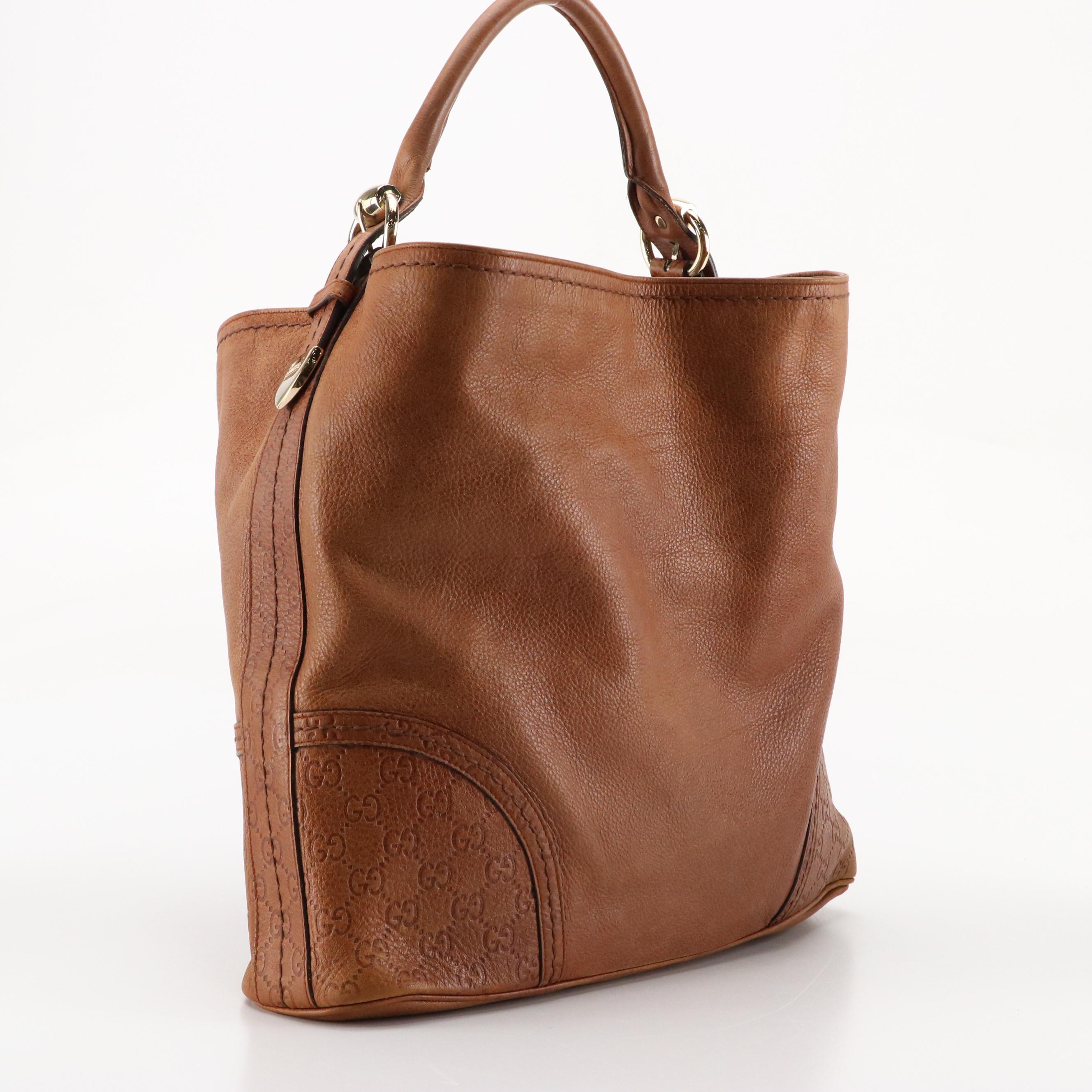 Gucci Signoria Large Hobo Bag in Brown Leather with Guccissima Trim