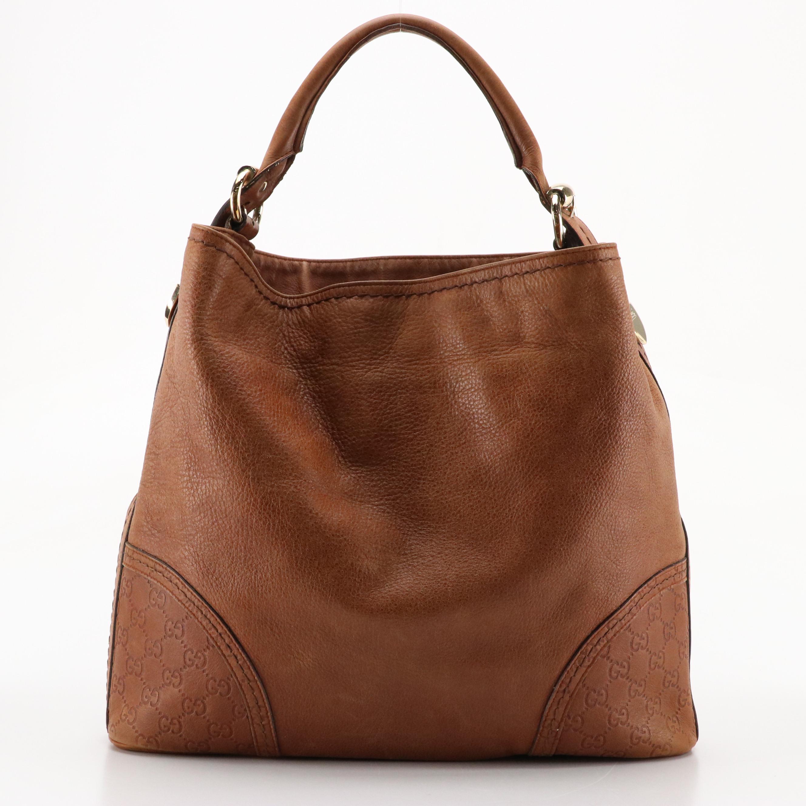 Gucci Signoria Large Hobo Bag in Brown Leather with Guccissima Trim