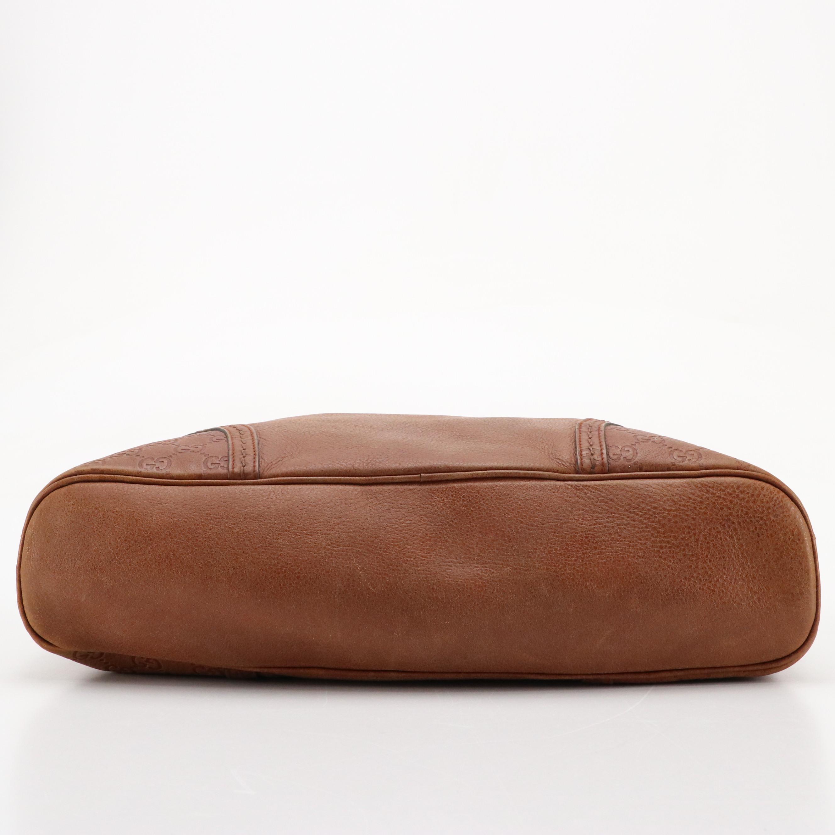 Gucci Signoria Large Hobo Bag in Brown Leather with Guccissima Trim