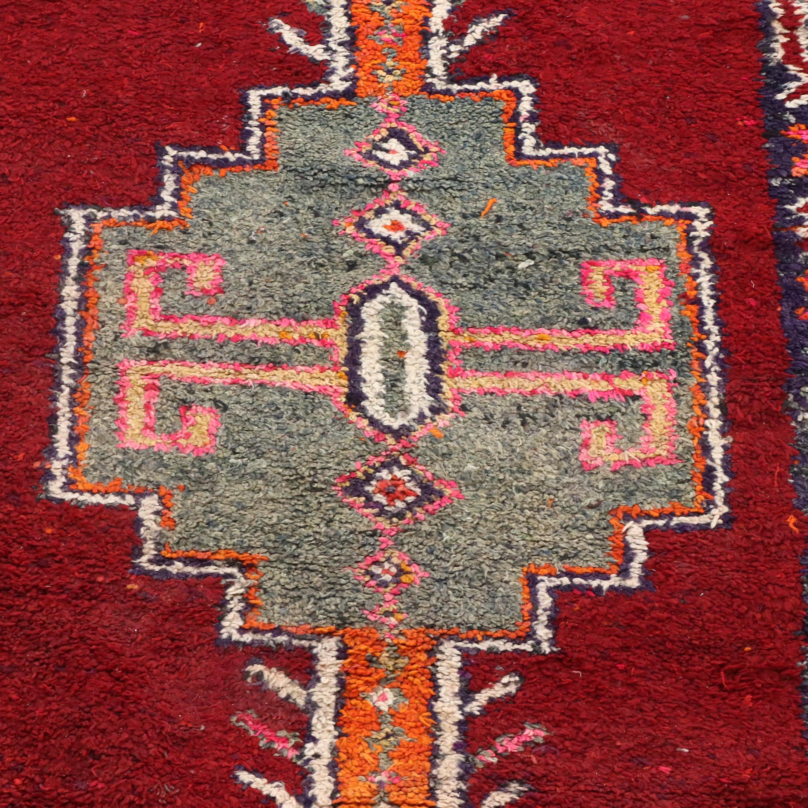 3'11 x 11'2 Hand-Knotted Moroccan Berber Carpet Runner