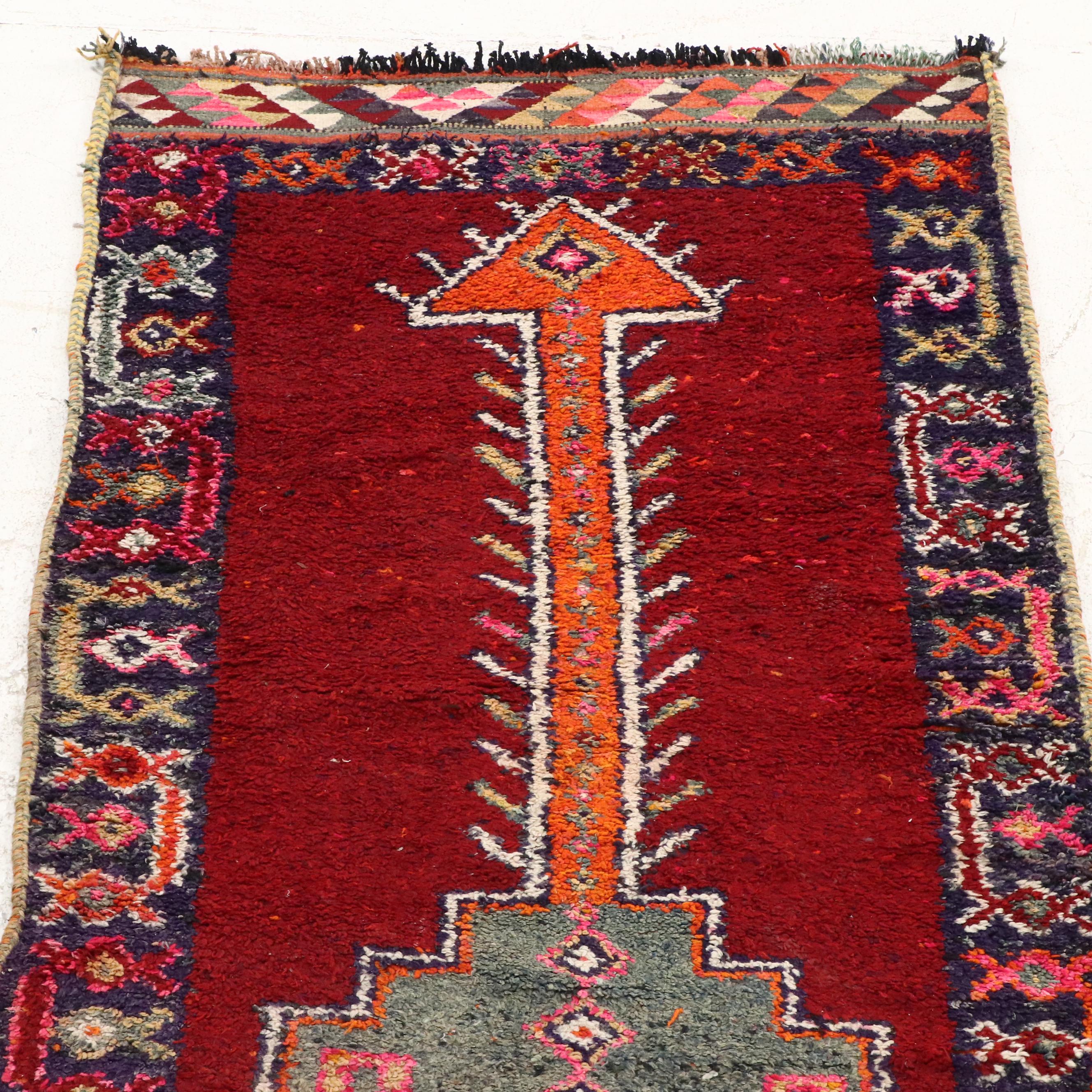 3'11 x 11'2 Hand-Knotted Moroccan Berber Carpet Runner