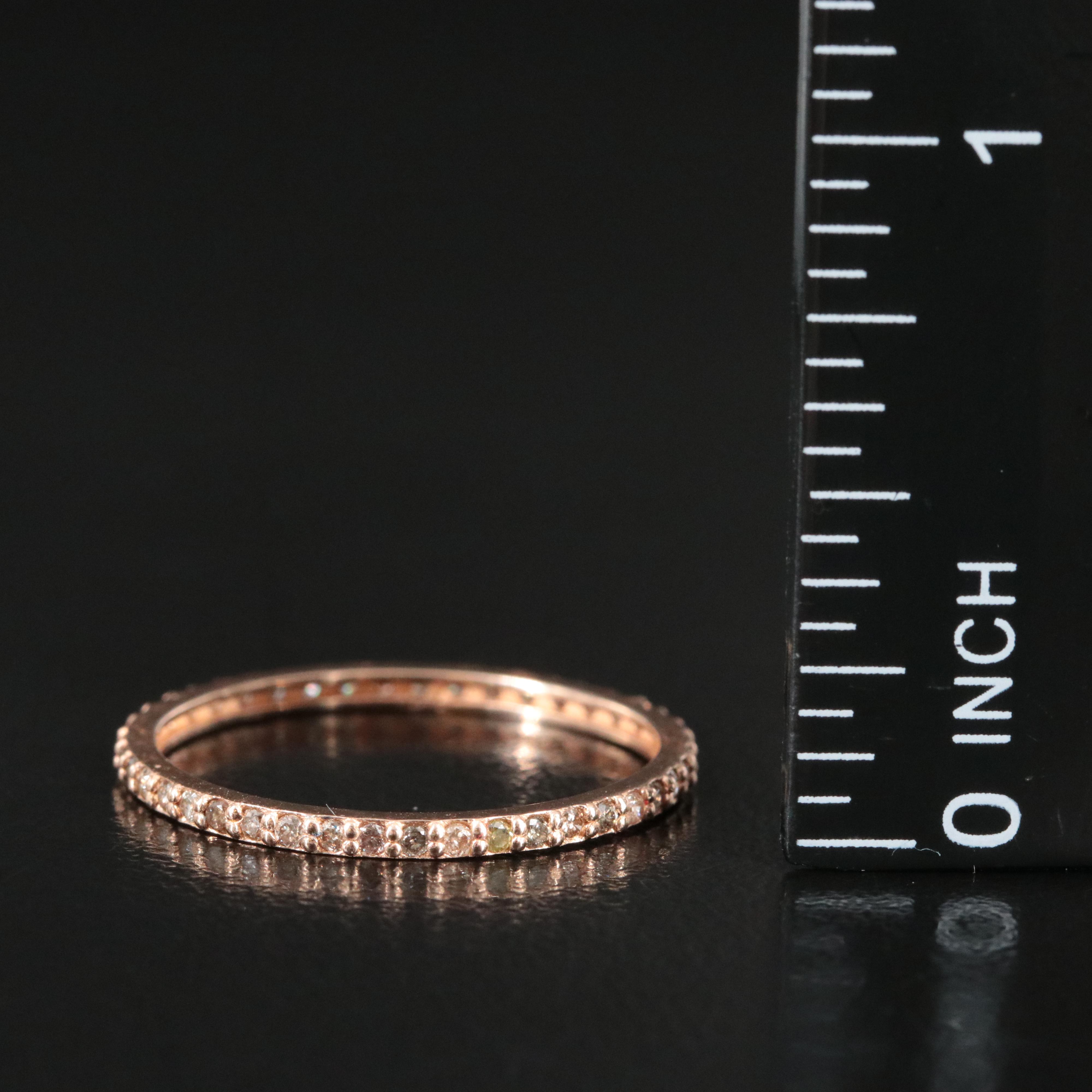 14K Rose Gold 0.30 CTW Diamond Eternity Band with Fancy Diamonds