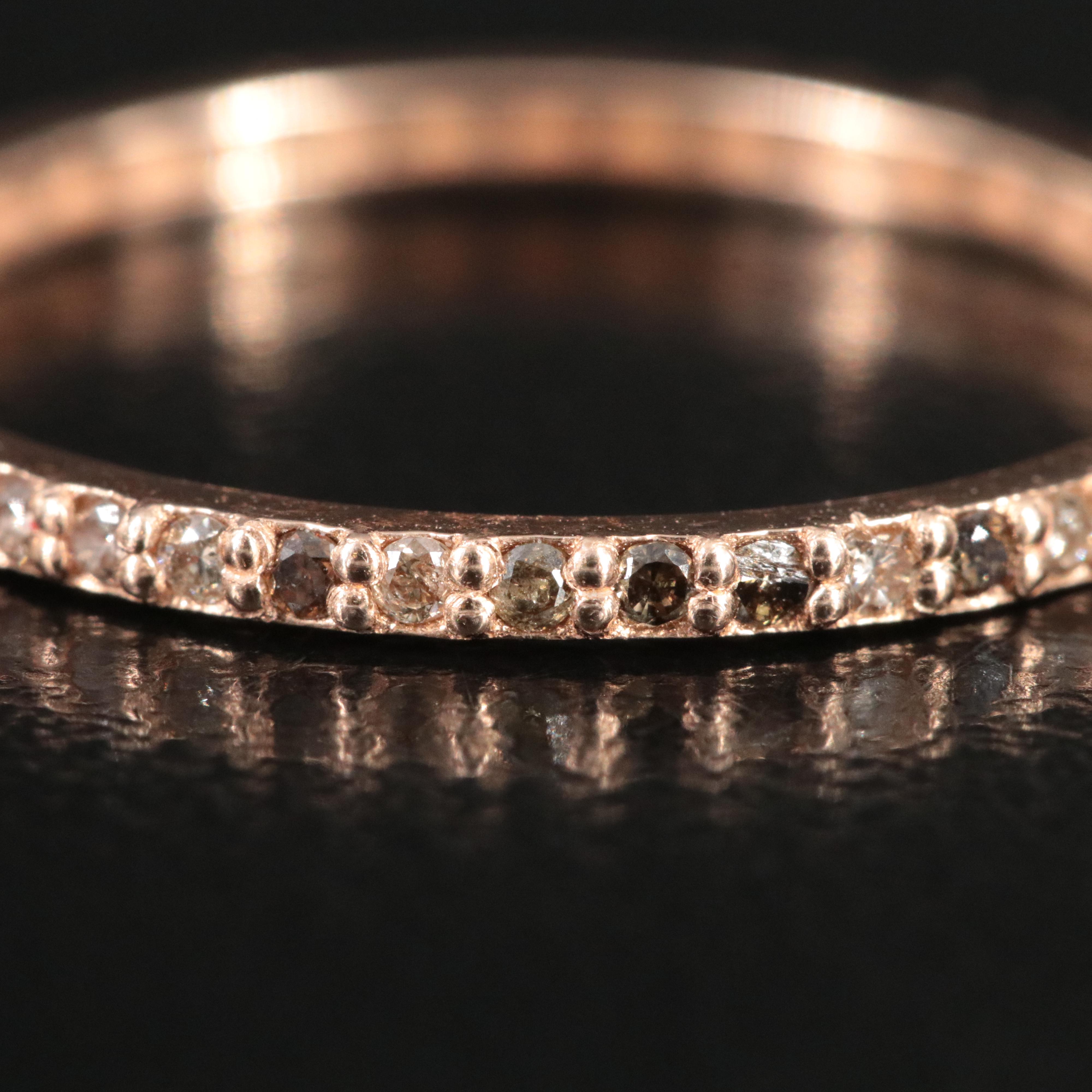 14K Rose Gold 0.30 CTW Diamond Eternity Band with Fancy Diamonds