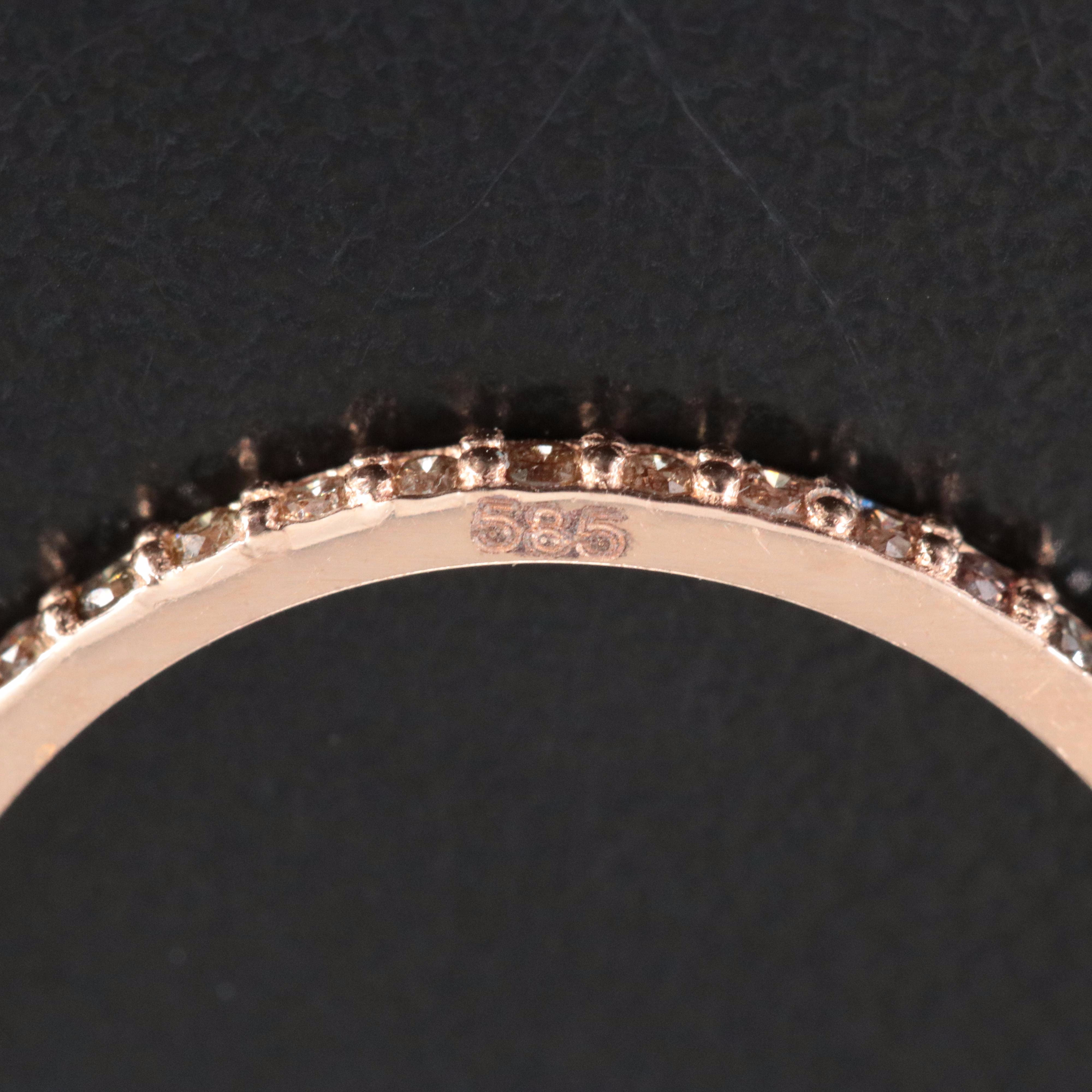14K Rose Gold 0.30 CTW Diamond Eternity Band with Fancy Diamonds