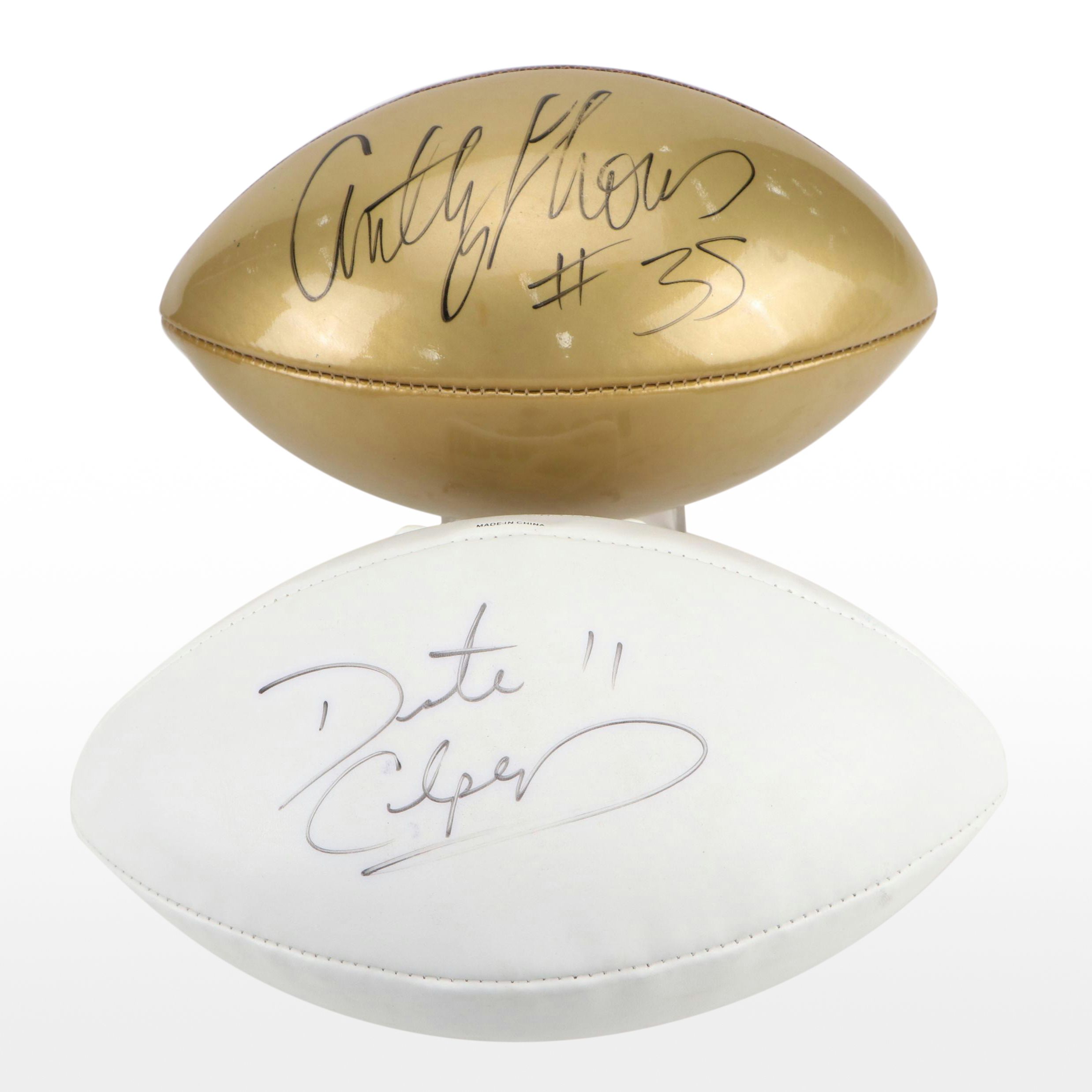 Anthony Thomas and Daunte Culpepper Signed Wilson Official NFL Footballs