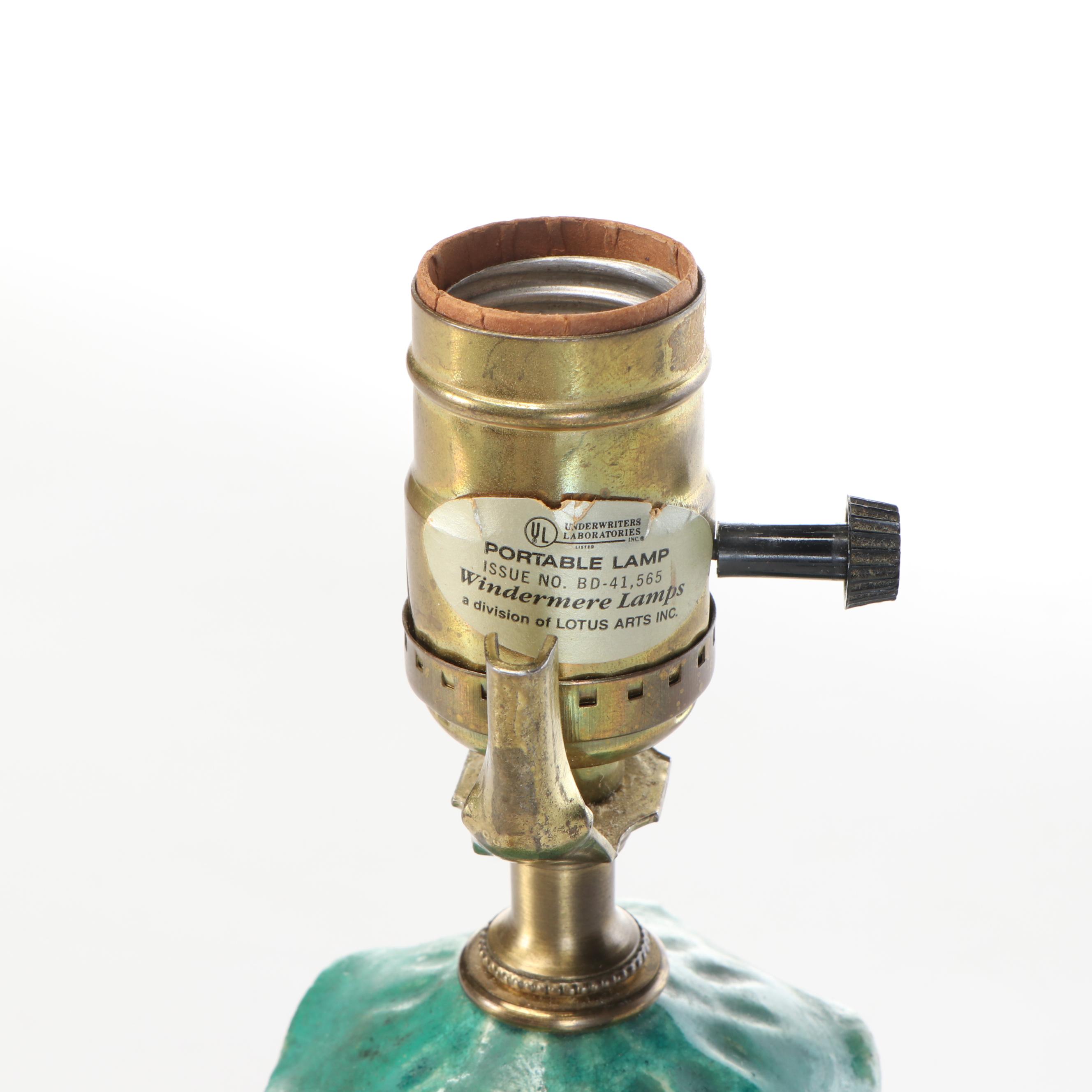 Windermere Lamps Chinese Green Glazed Pottery Lamp