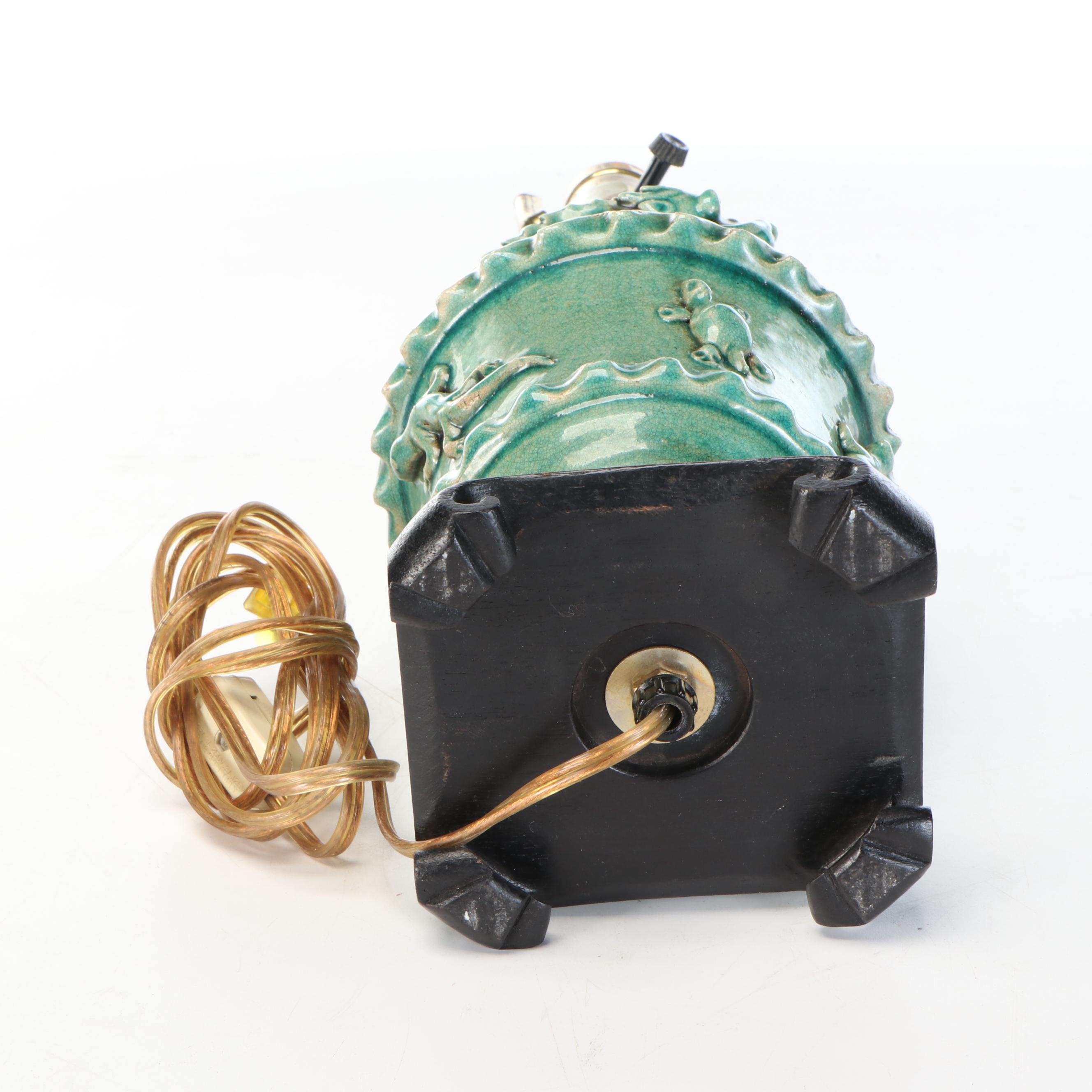 Windermere Lamps Chinese Green Glazed Pottery Lamp