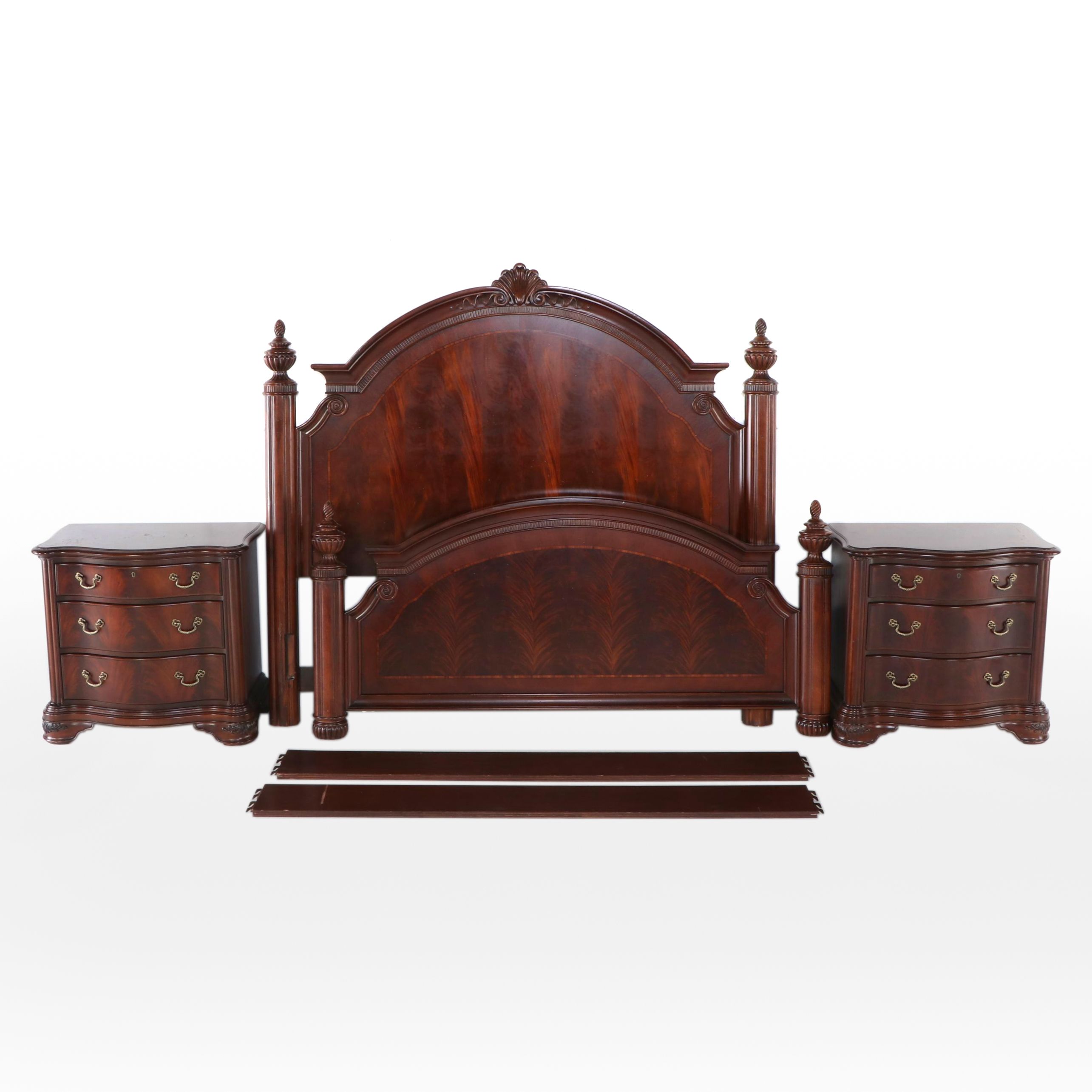Thomasville Mahogany King Size Bed Frame and Two Bedside Chests