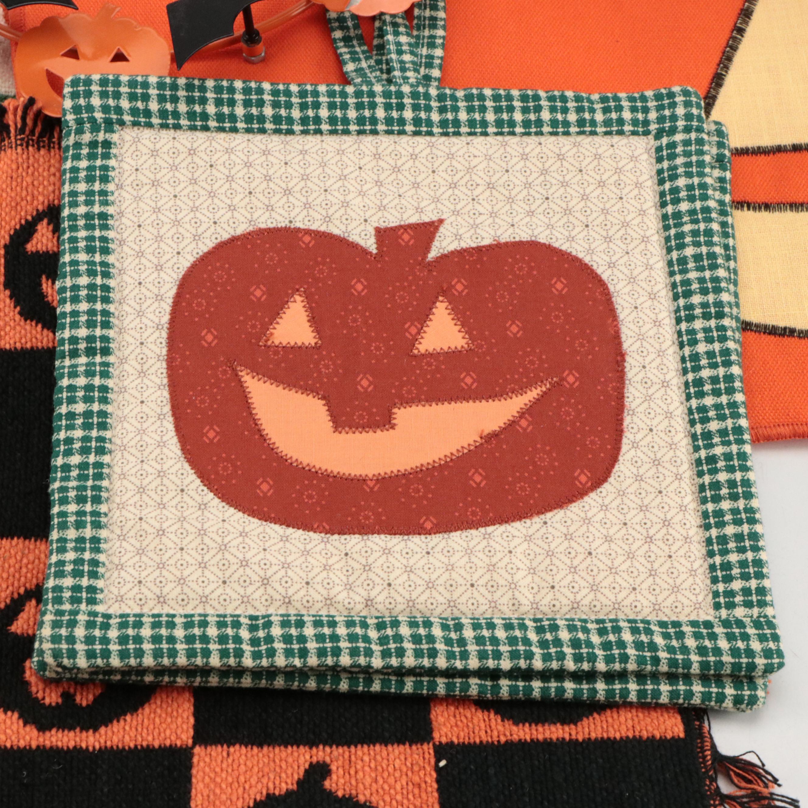 Lynn Morris Pumpkin-Shaped Ceramic Jar and Other Halloween Décor