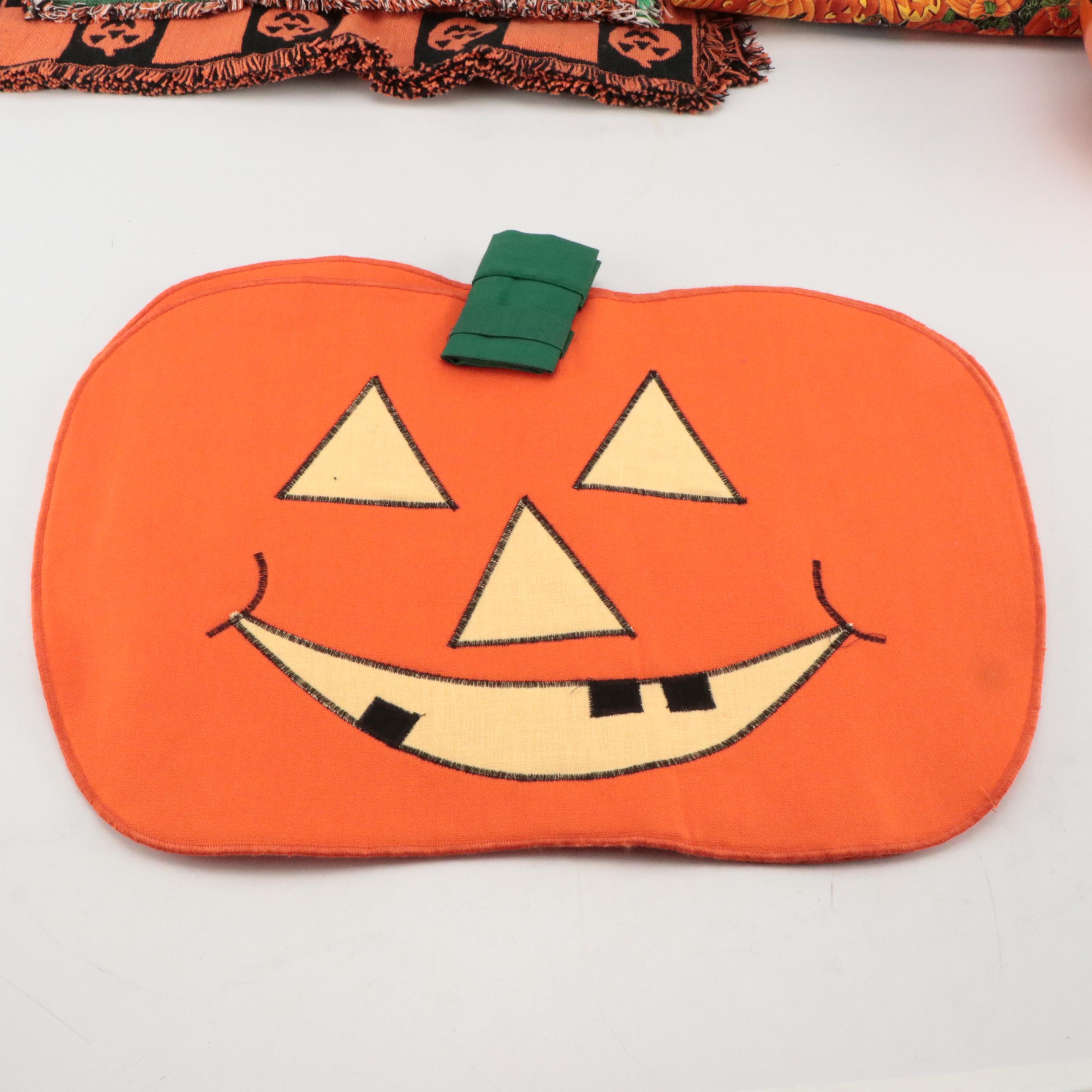 Lynn Morris Pumpkin-Shaped Ceramic Jar and Other Halloween Décor