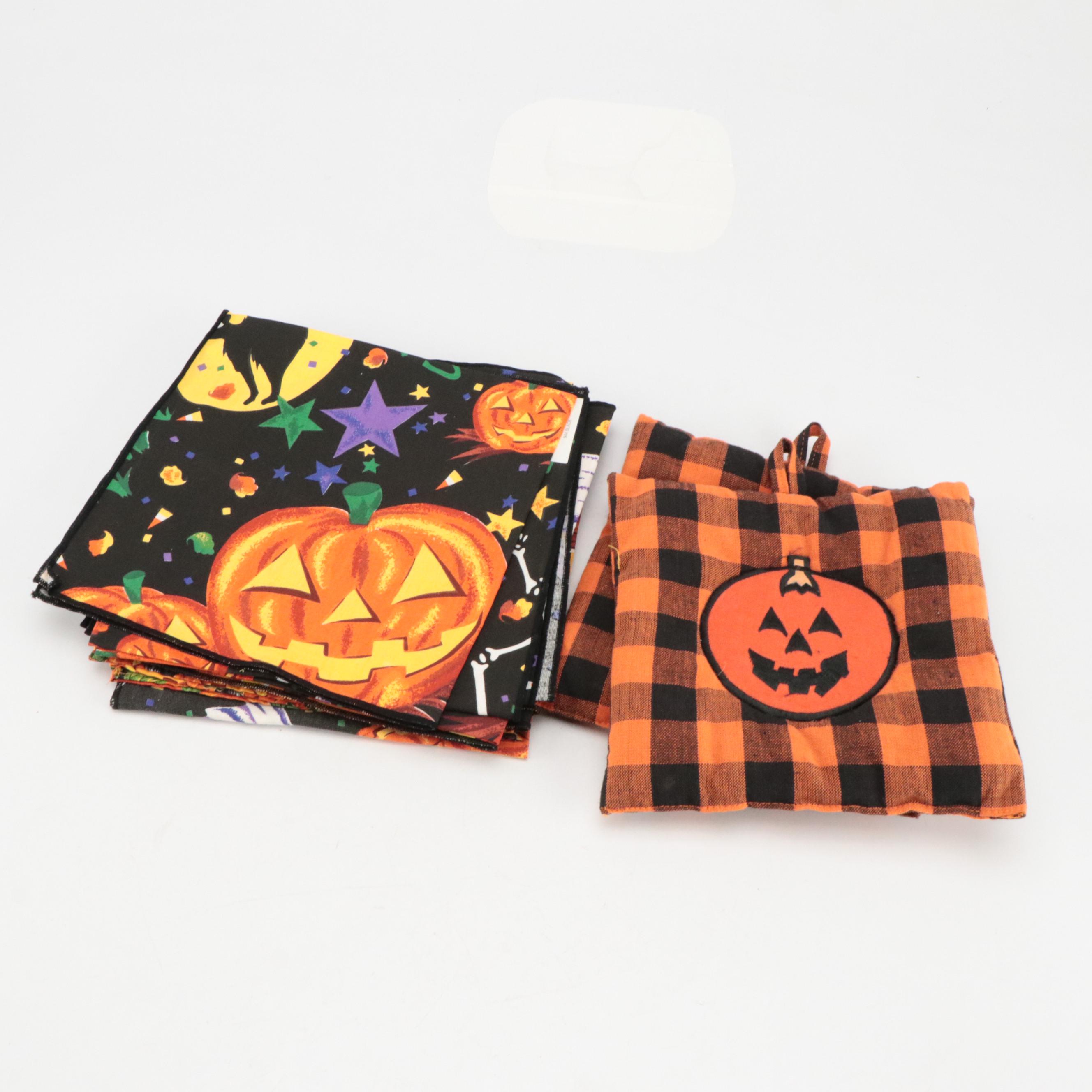 Lynn Morris Pumpkin-Shaped Ceramic Jar and Other Halloween Décor