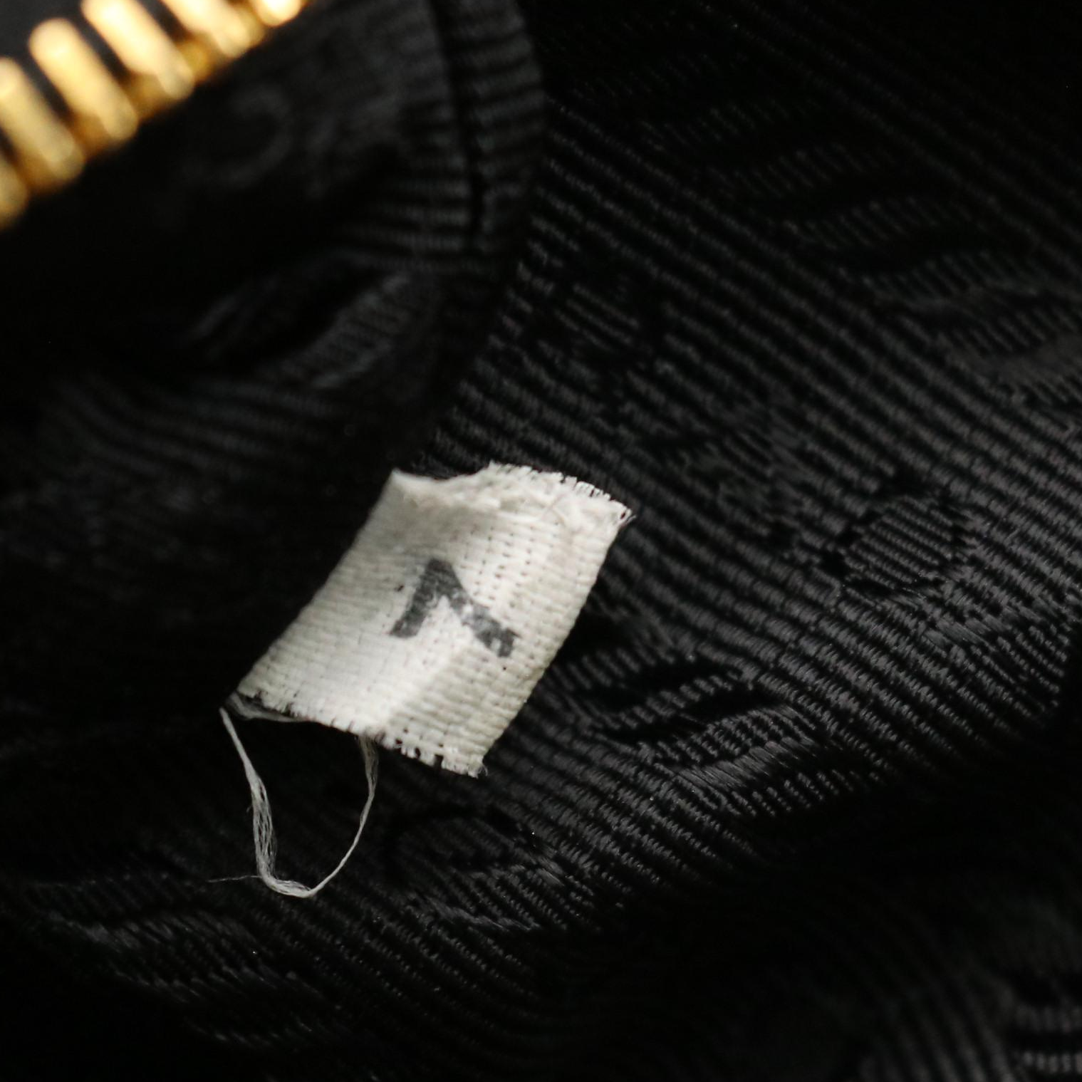 Prada Black Tessuto and Leather Buckle Strap Shoulder Tote Bag