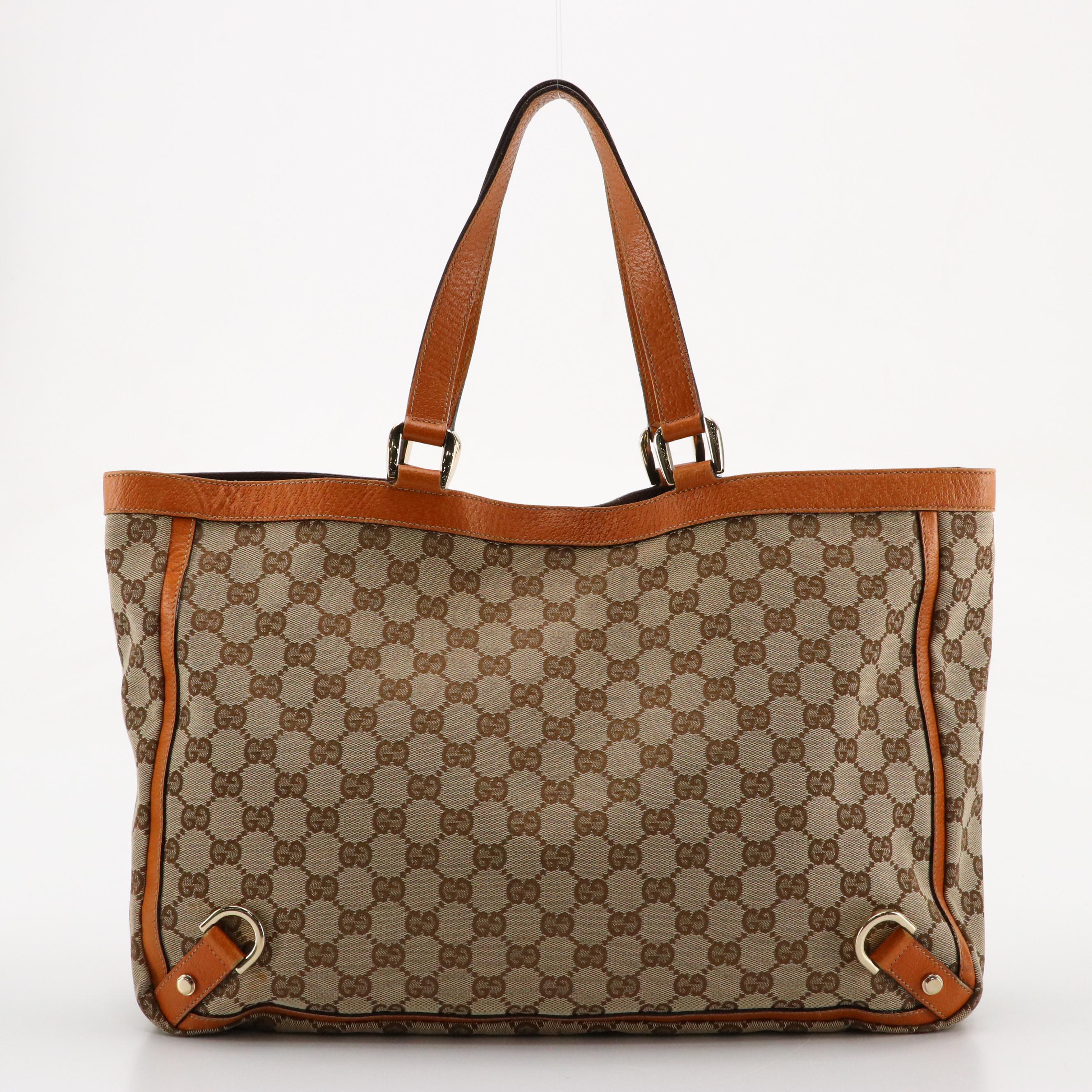 Gucci GG Canvas and Leather Abbey Tote Bag