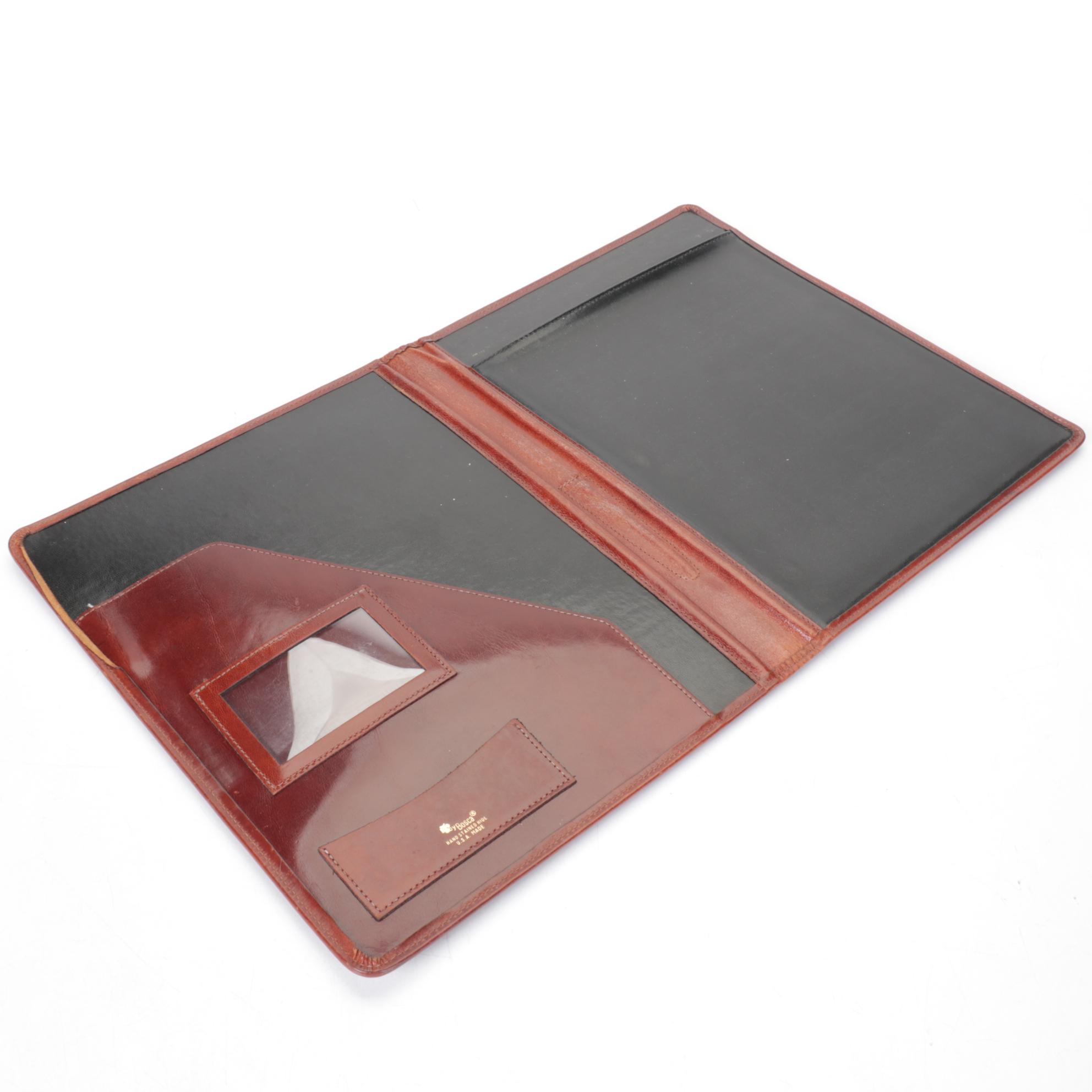 Bosca "Partner's" Hardshell Leather Briefcase and Portfolio