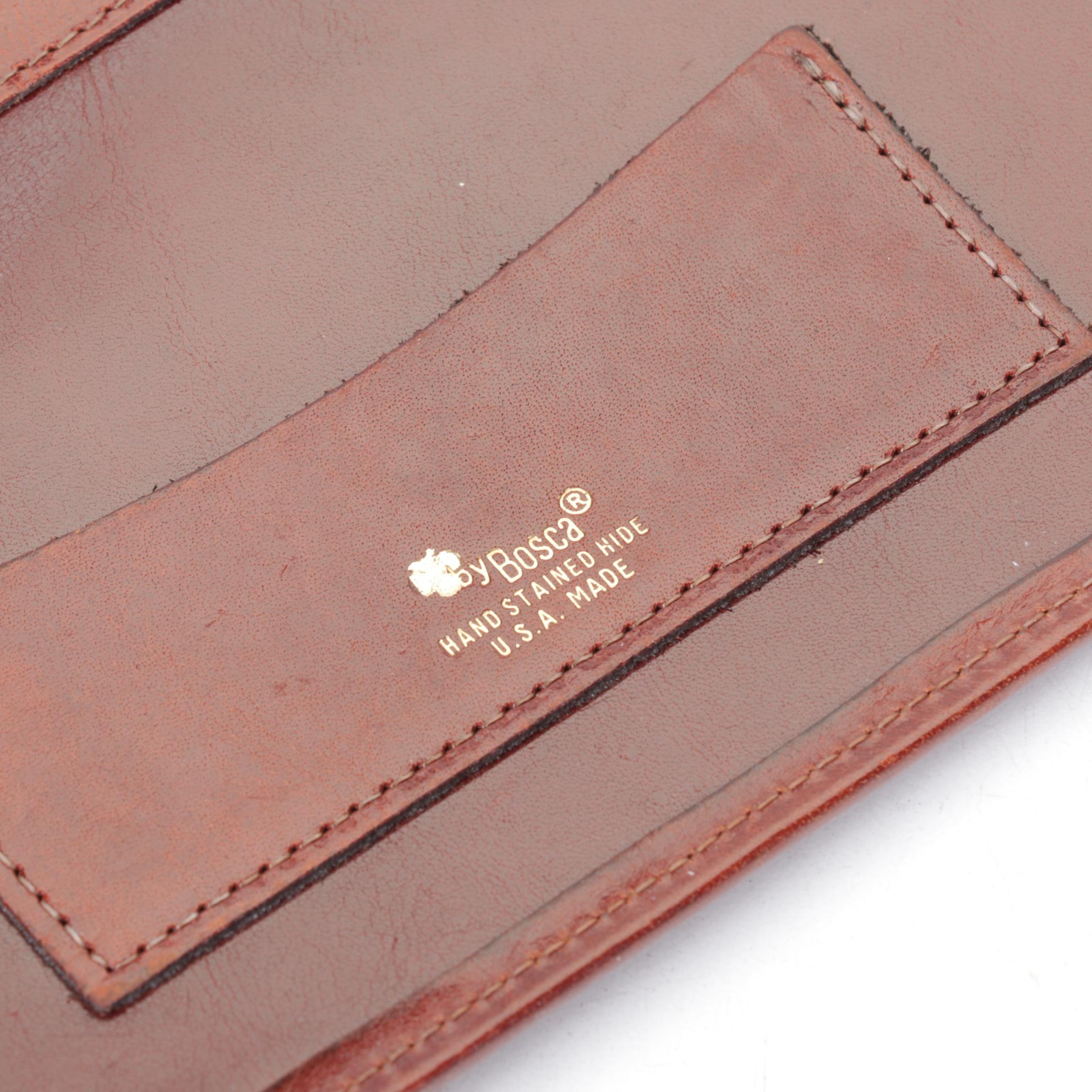 Bosca "Partner's" Hardshell Leather Briefcase and Portfolio