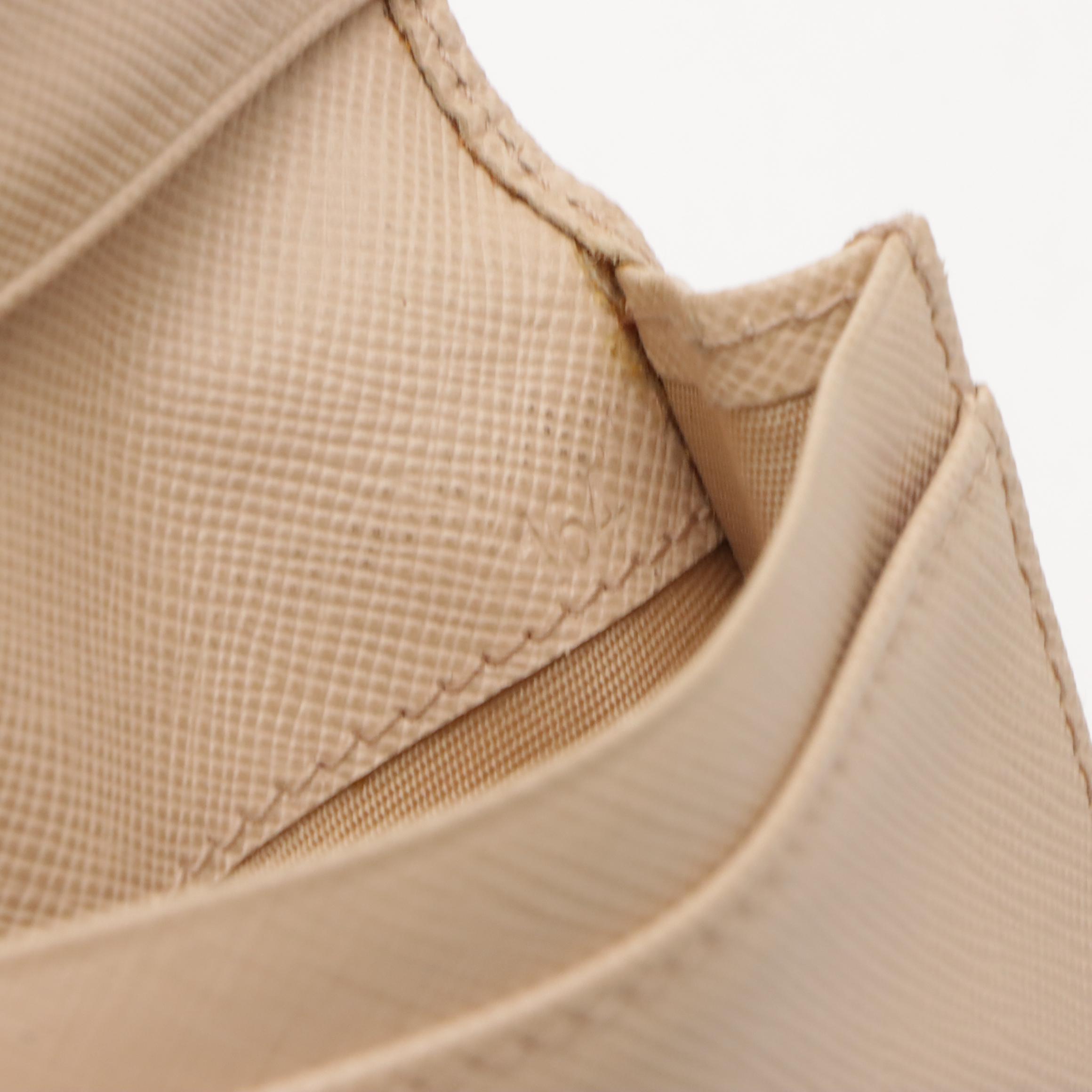 Prada Card Case in Neutral Saffiano Leather