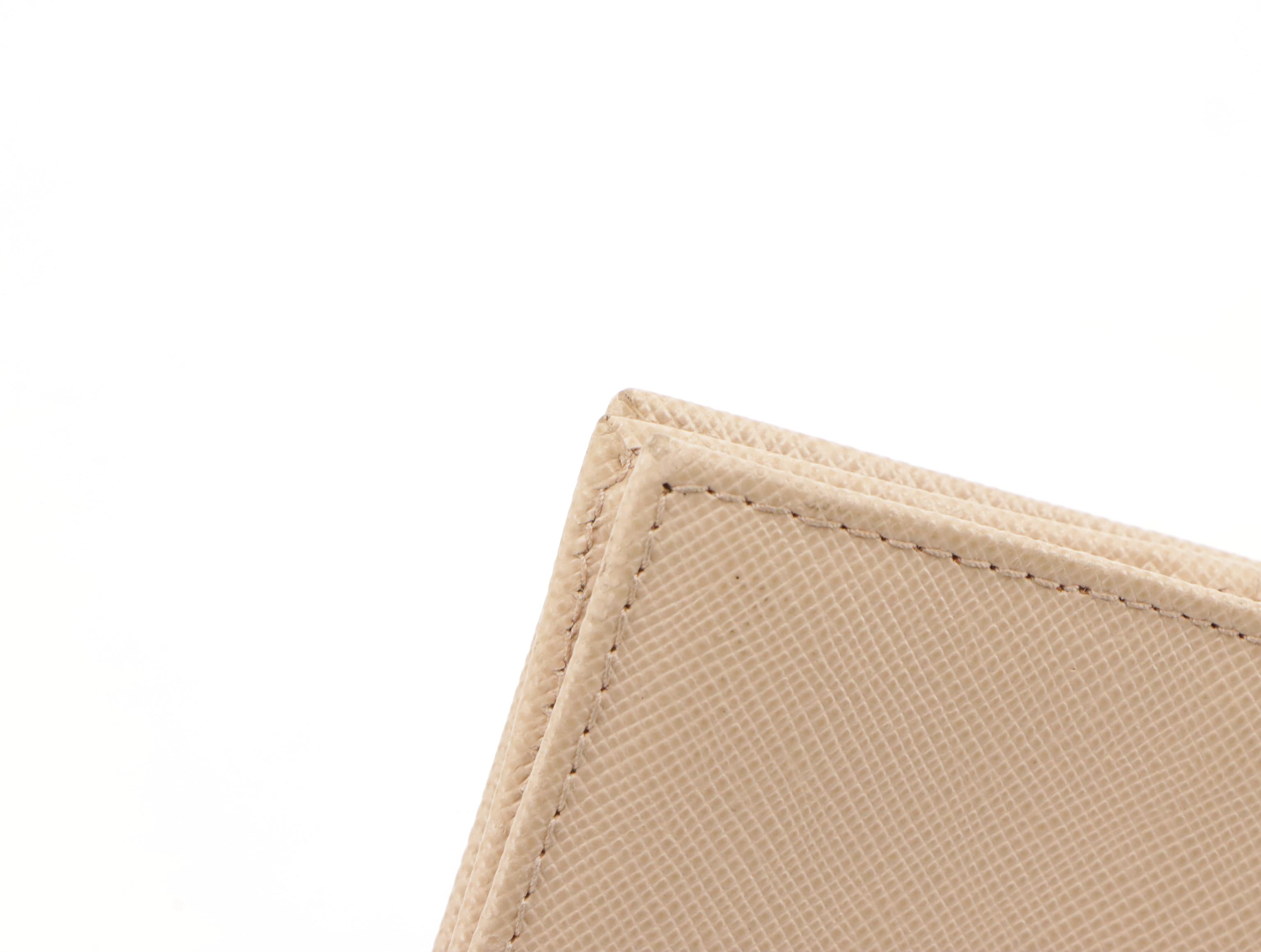 Prada Card Case in Neutral Saffiano Leather