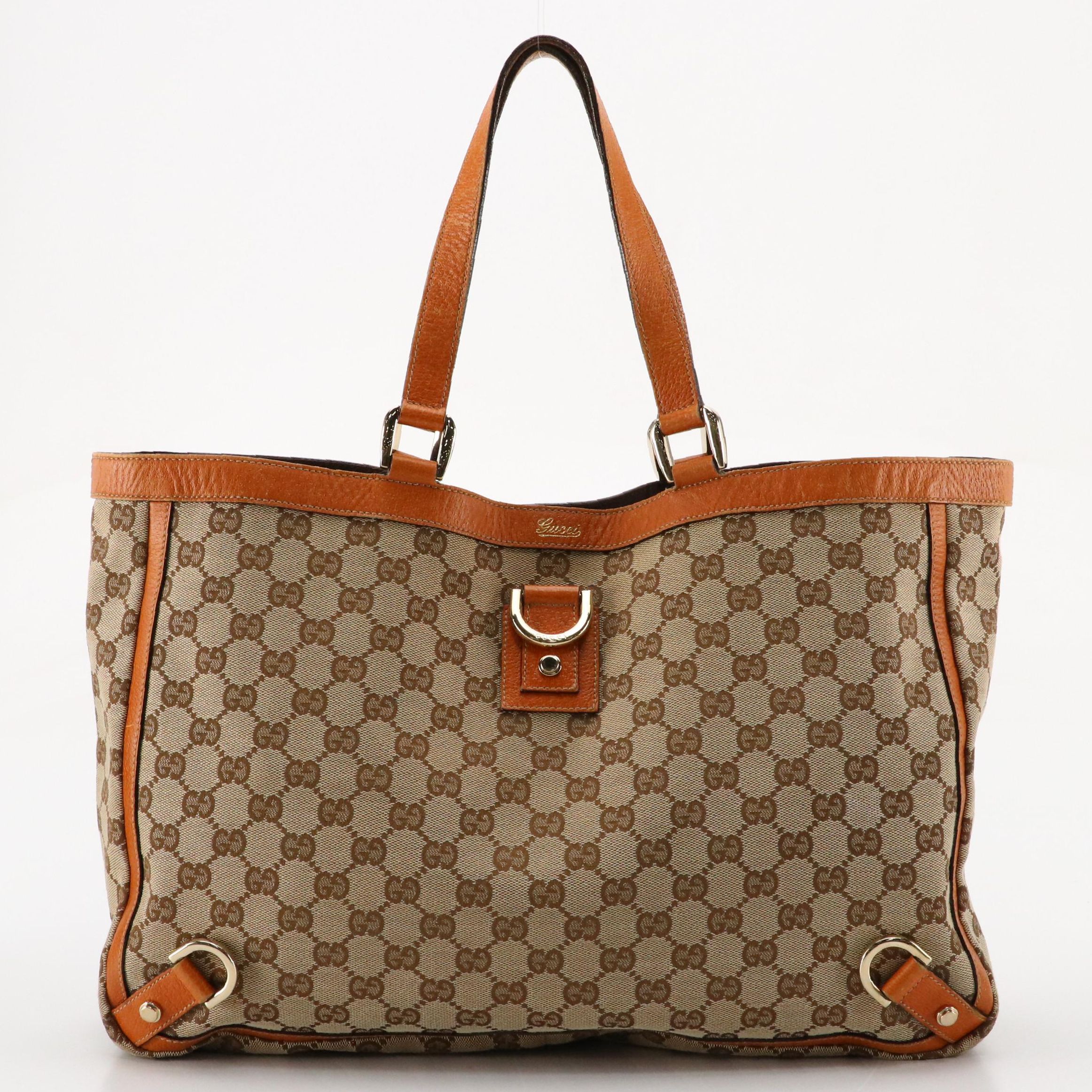 Gucci GG Canvas and Leather Abbey Tote Bag