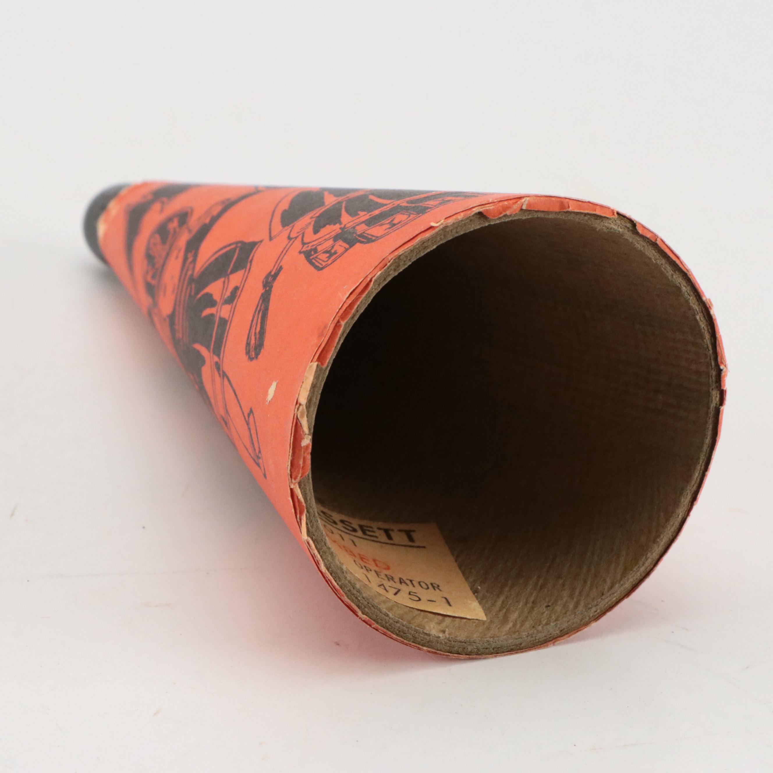 Halloween Horn, Bugle and Noisemaker with Pumpkin Light, Mid-20th Century