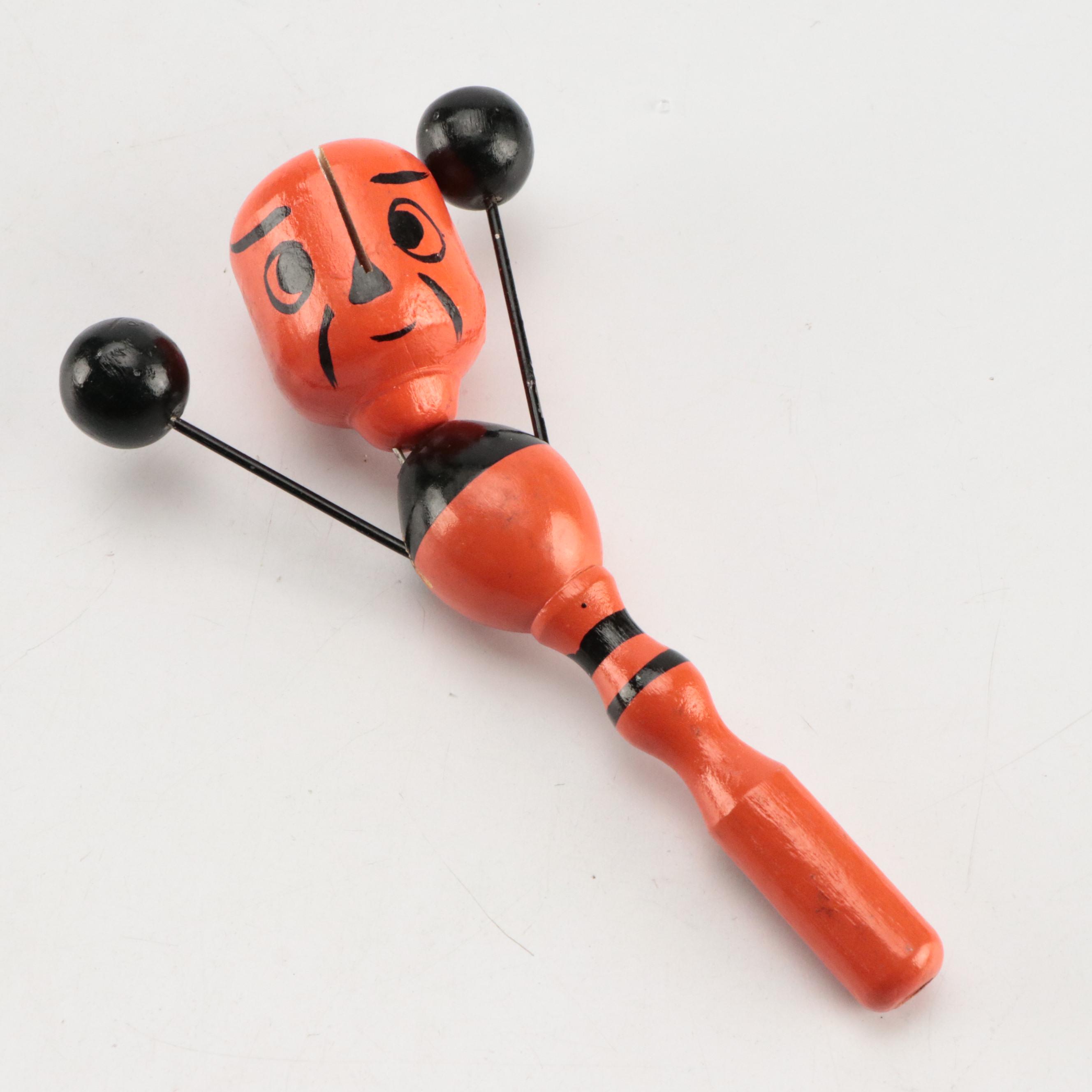 Halloween Horn, Bugle and Noisemaker with Pumpkin Light, Mid-20th Century