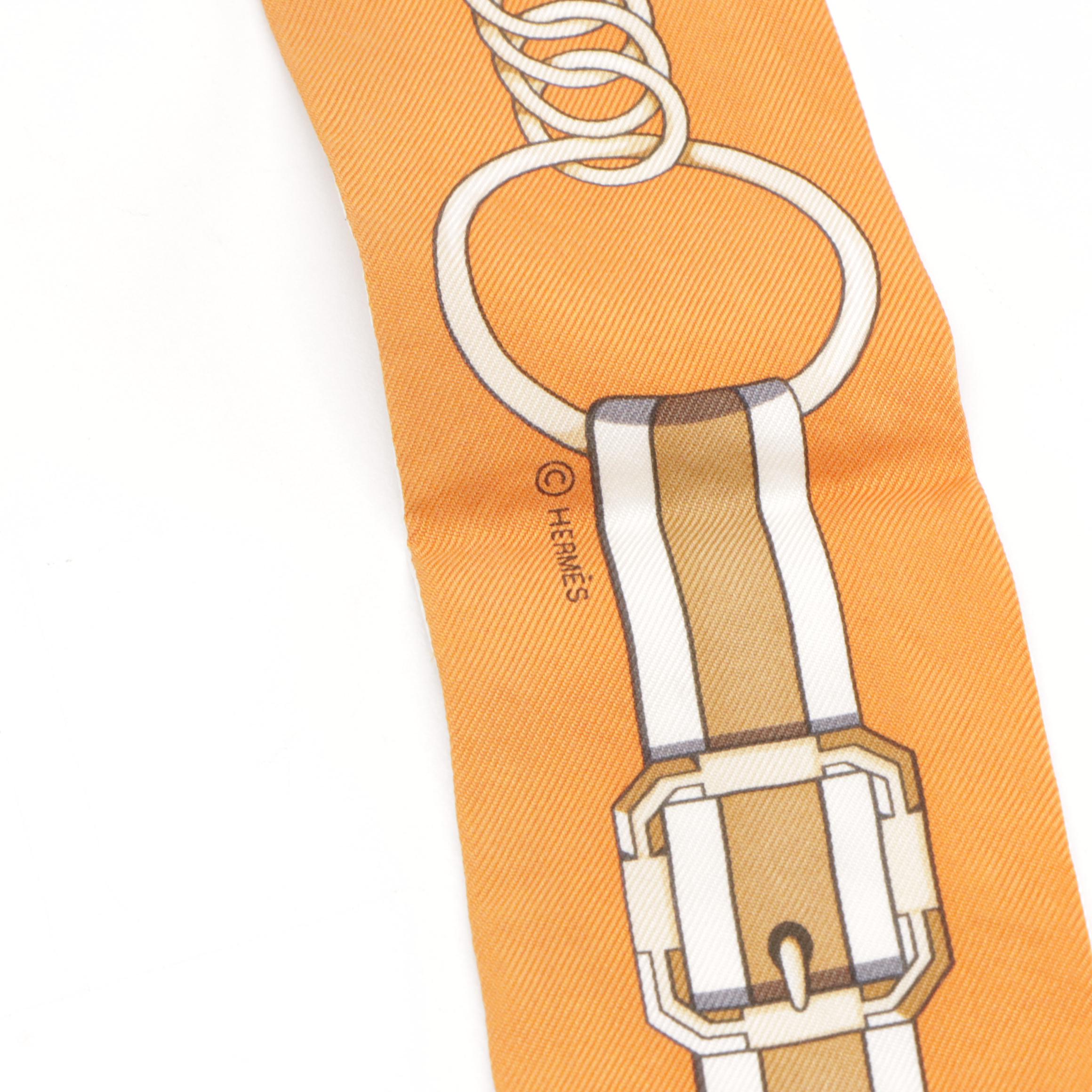 Hermès "Grand Tralala" Silk Twilly Scarf with Box